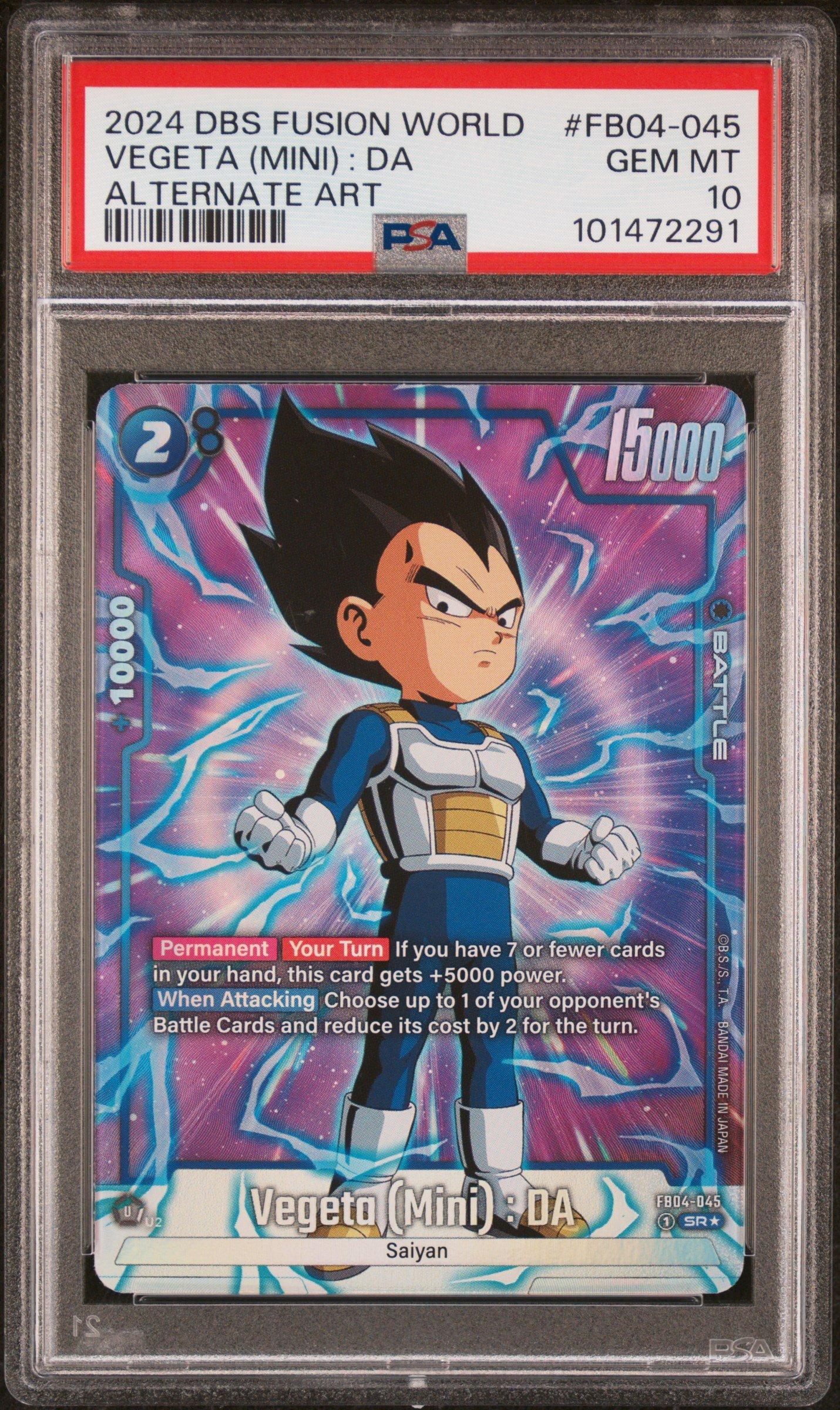 2024 Dragon Ball Super Card Game Fusion World Ultra Limit Fb04-045 Vegeta (mini) : Da Alternate Art PSA 10