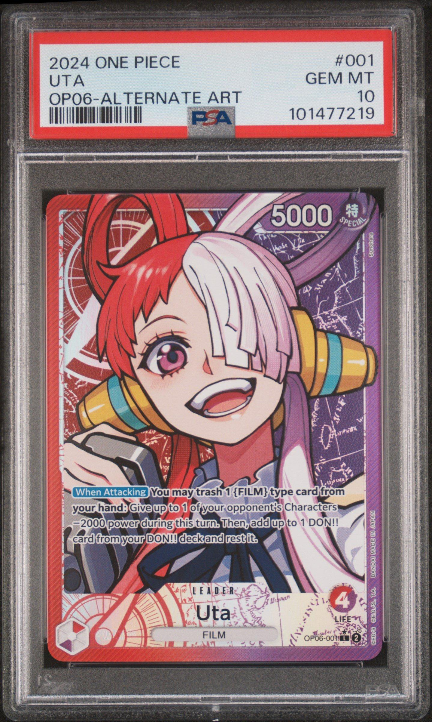 ワンピース カードゲーム 2024 ONE PIECE JP UTA #001 GEM MT 10 2024 One Piece Op06-wings Of The Captain 001 Uta Alternate Art PSA