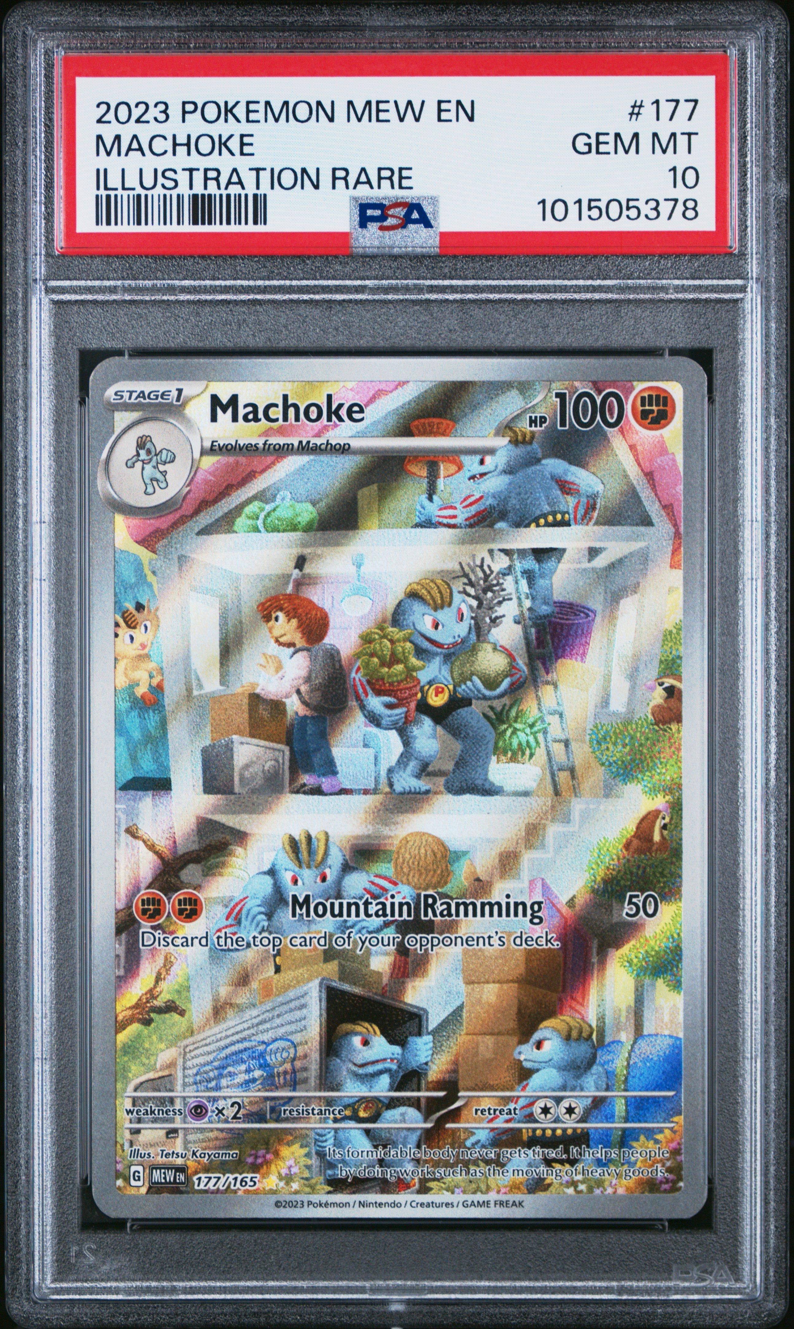 2023 Pokemon Mew En-151 177 Machoke Illustration Rare PSA 10