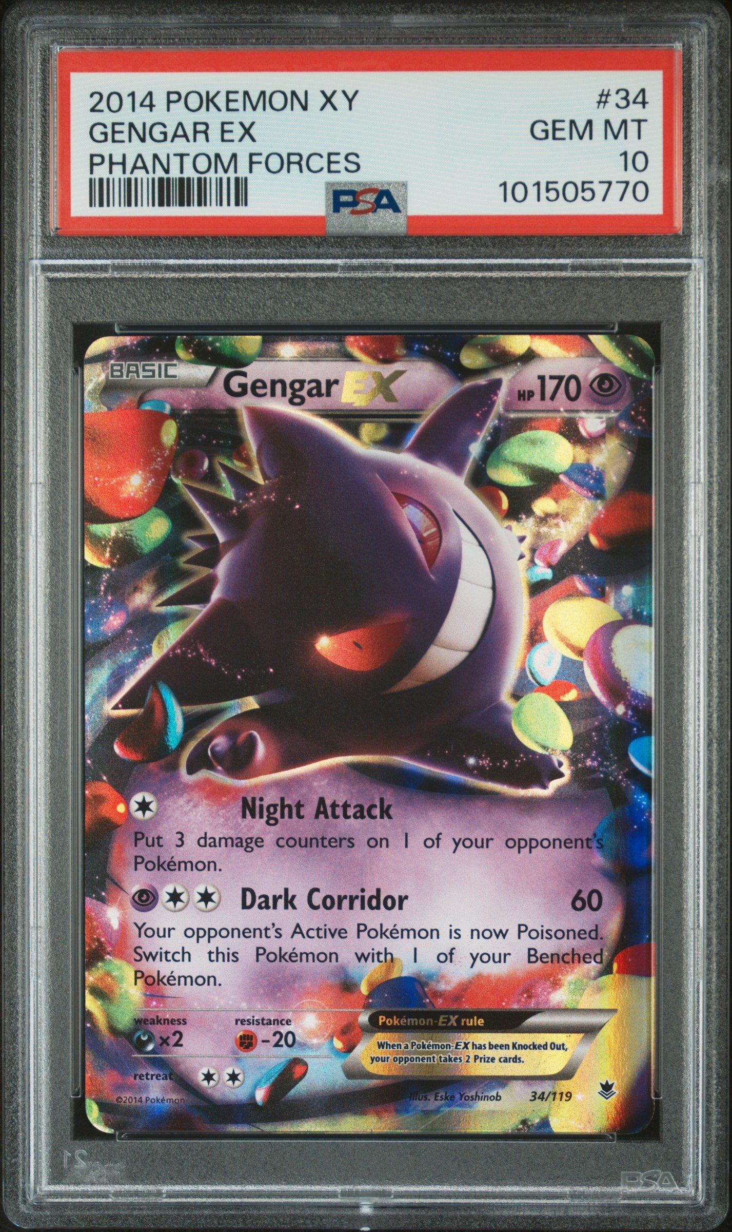 2014 Pokemon Xy Phantom Forces Gengar Ex PSA