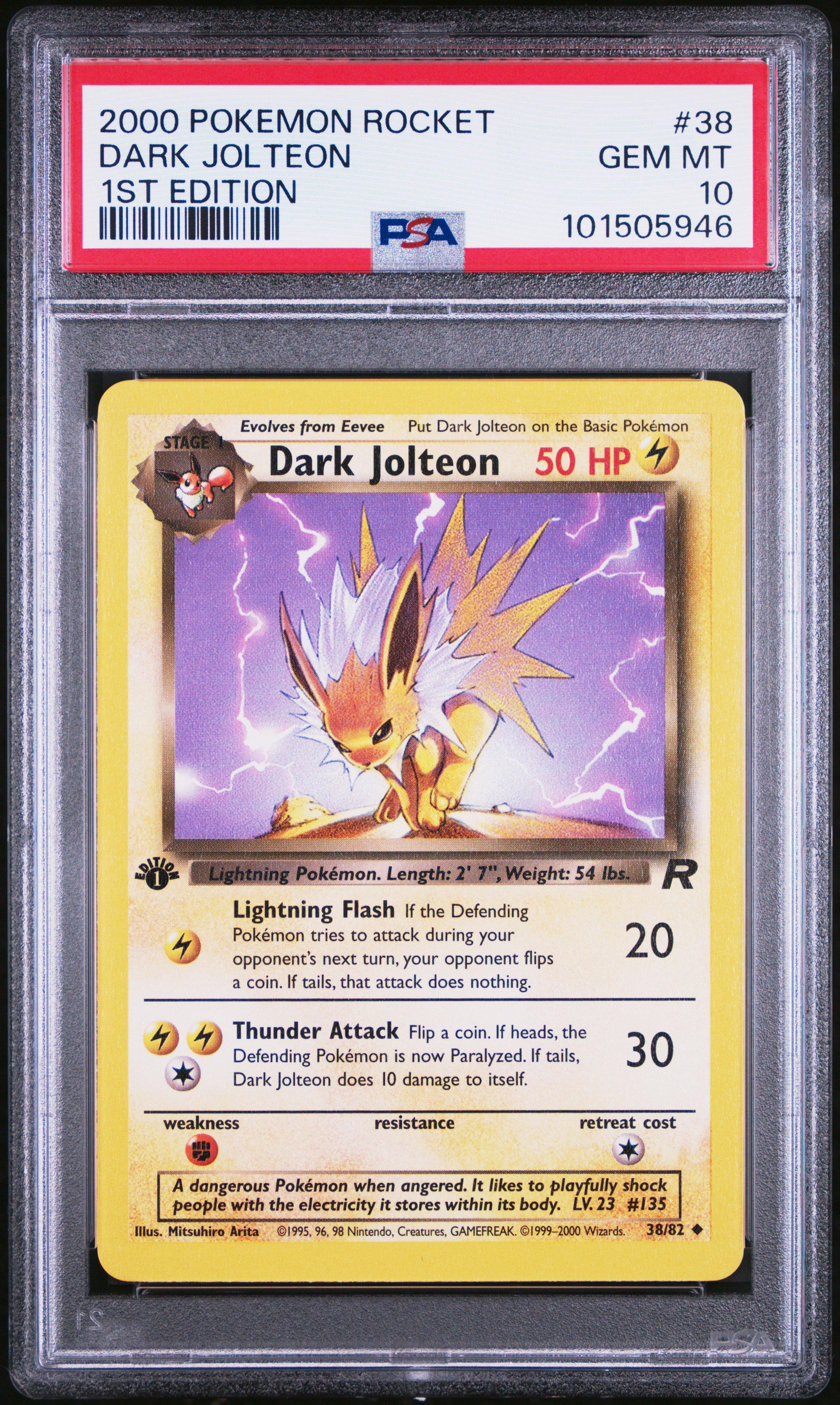 2000 Pokemon Rocket 38 Dark Jolteon 1st Edition PSA 10 Graded Card