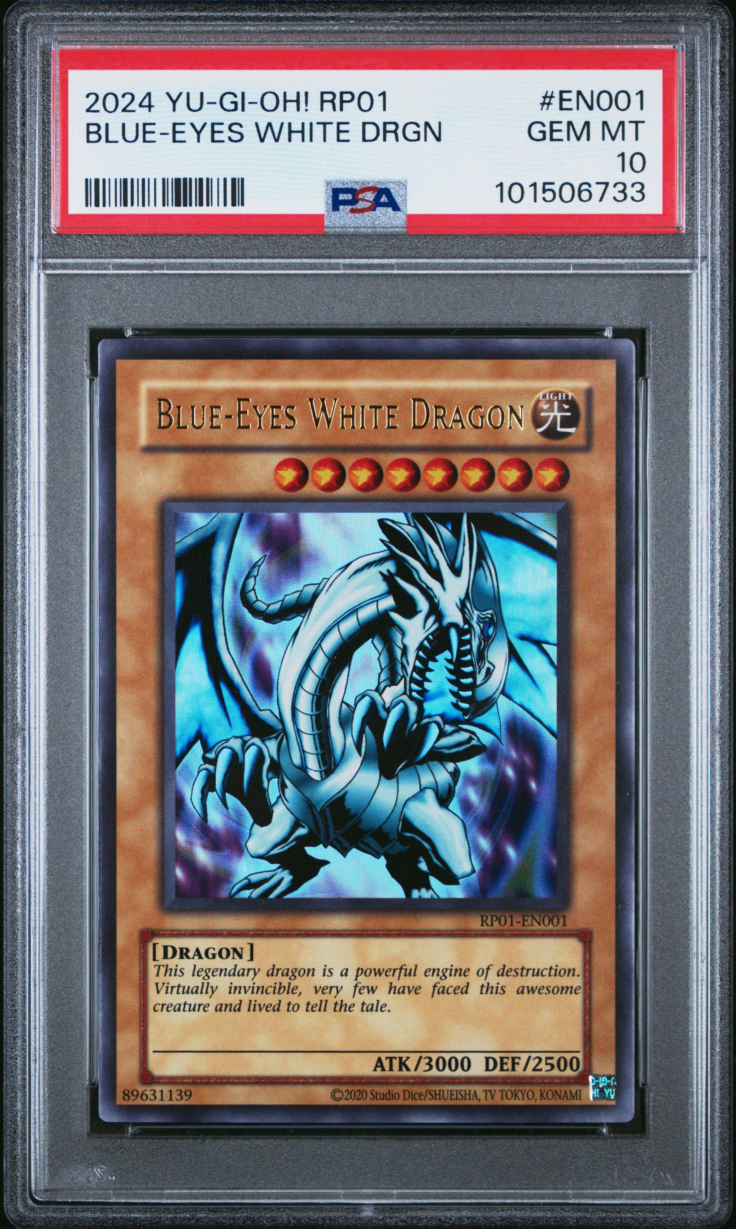 遊戯王OCG デュエルモンスターズ 2024 Yu-Gi-Oh! Blue-Eyes White Dragon 2024 Yu-gi-oh! Rp01-retro Pack En001 Blue-eyes White Dragon PSA 10