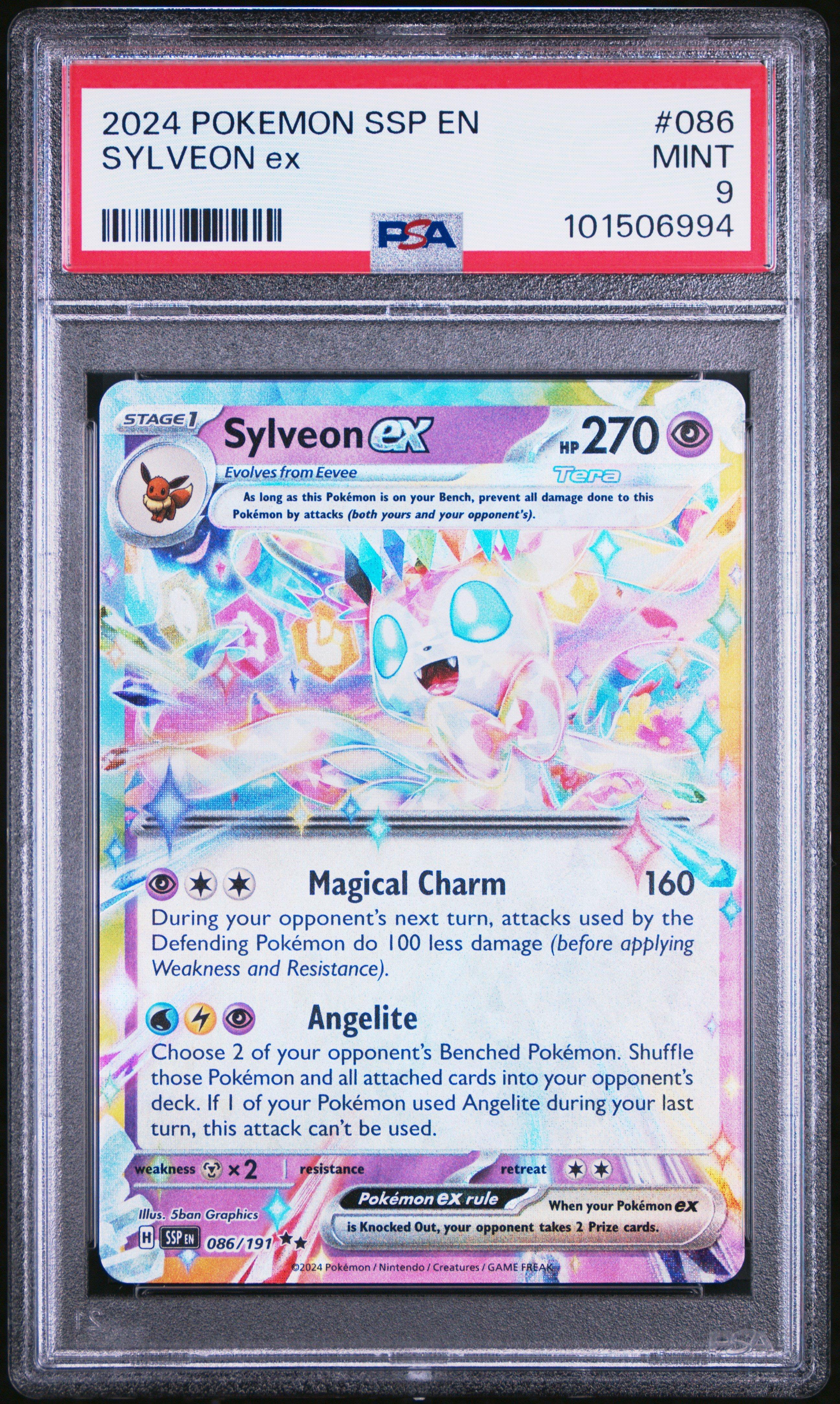 2024 Pokemon Ssp En-surging Sparks 086 Sylveon Ex PSA 9 Graded