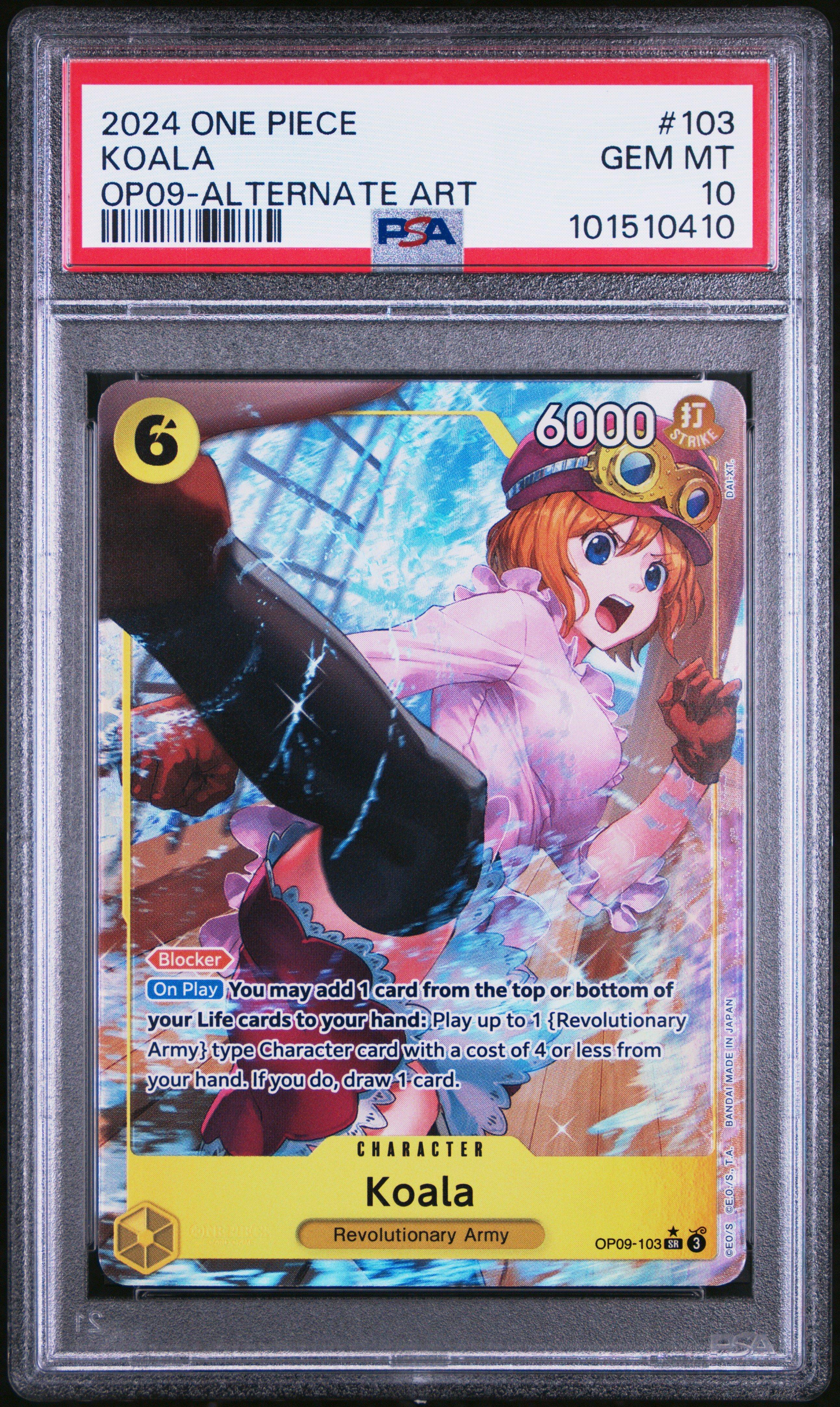 2024 One Piece Op09-emperors In The New World 103 Koala Alternate Art PSA 10