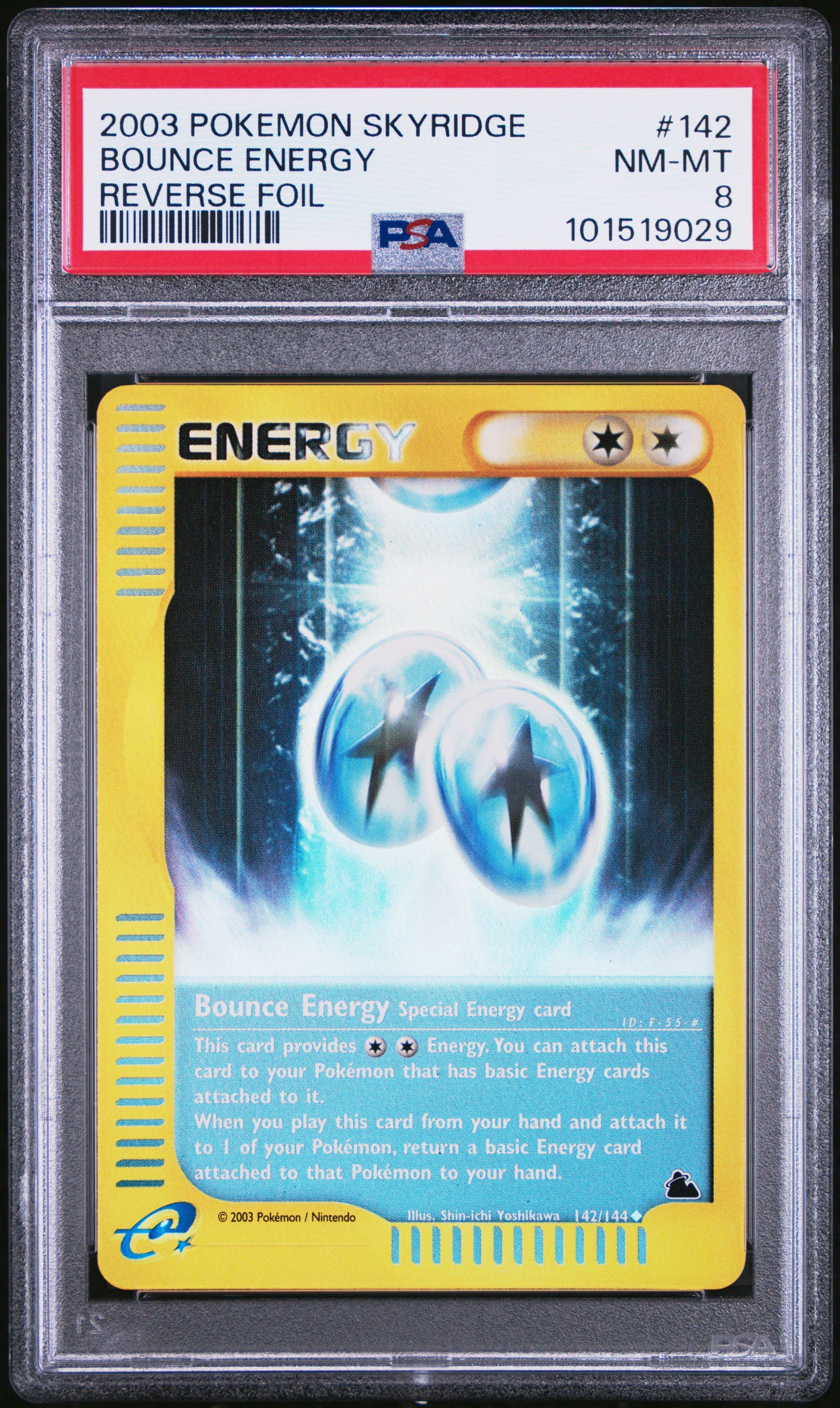 2003 Pokemon Skyridge 142 Bounce Energy-reverse Foil PSA 8 Graded