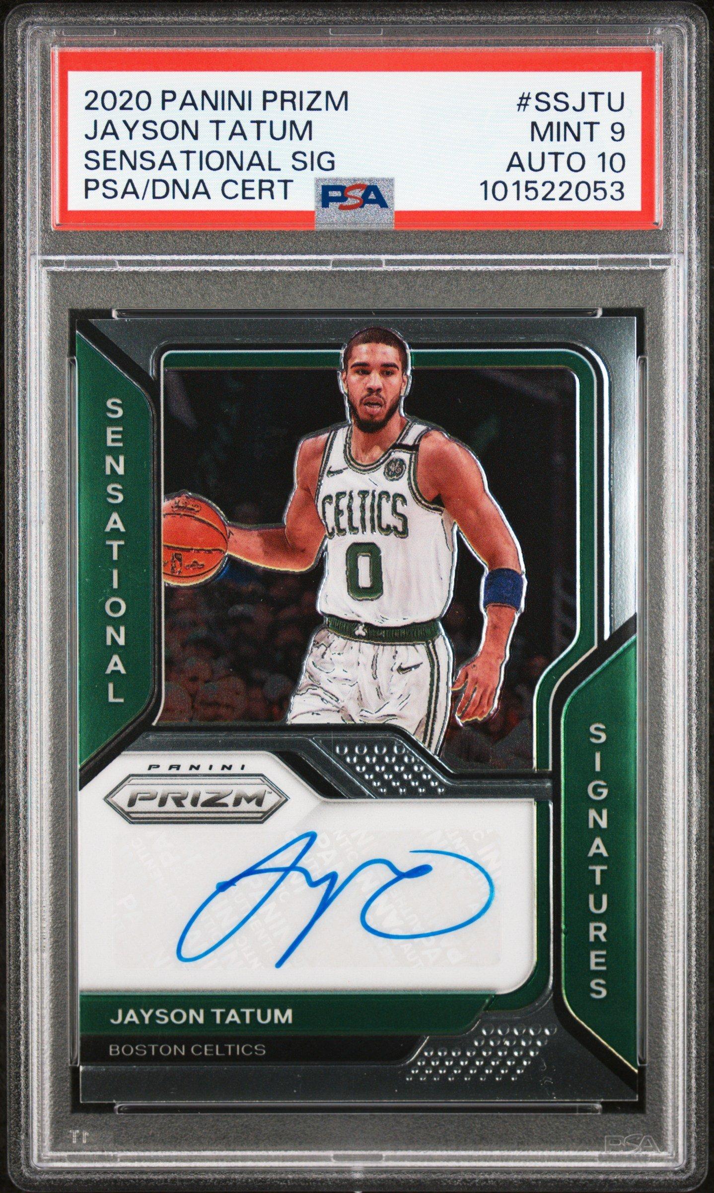 2020 Panini Prizm Sensational Signatures Ssjtu Jayson Tatum PSA 9