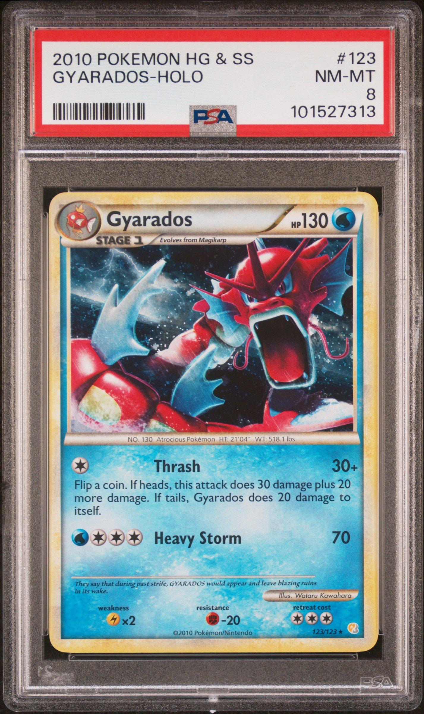 2010 Pokemon Heartgold & Soulsilver 123 Gyarados-holo PSA 8