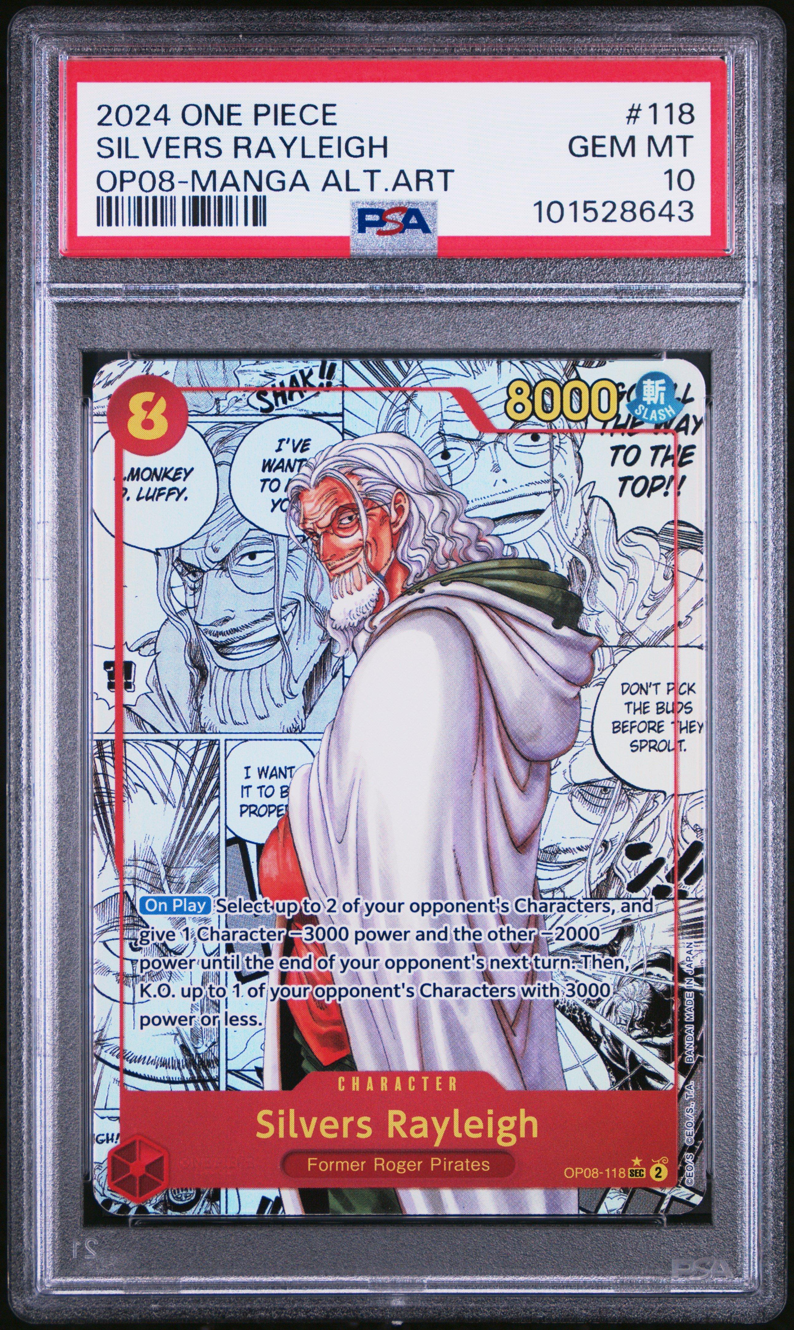 2024 One Piece Op08-two Legends 118 Silvers Rayleigh Manga