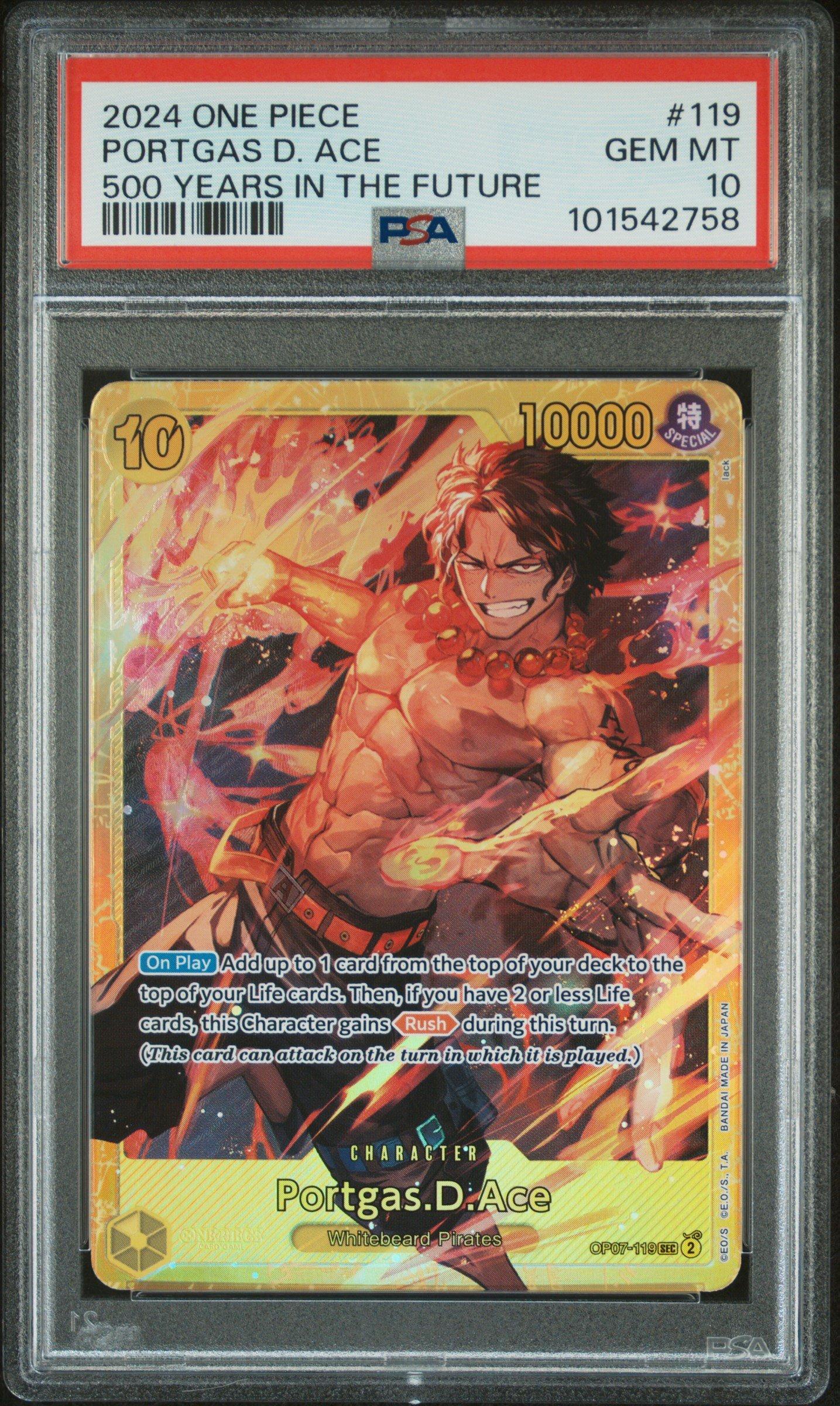 2024 One Piece Op07-500 Years In The Future 119 Portgas D. Ace PSA