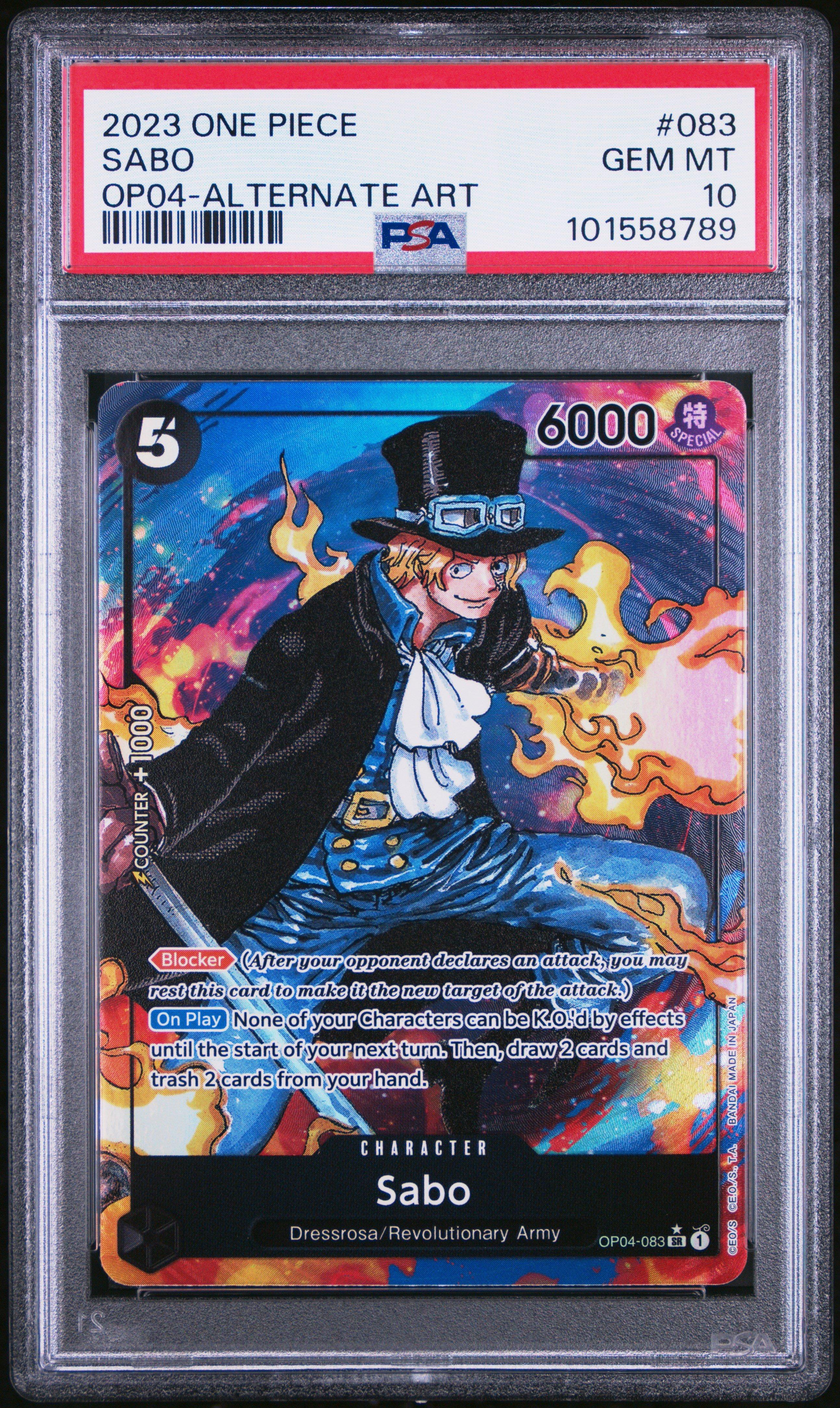 2023 One Piece Op04-kingdoms Of Intrigue 083 Sabo Alternate Art PSA 10