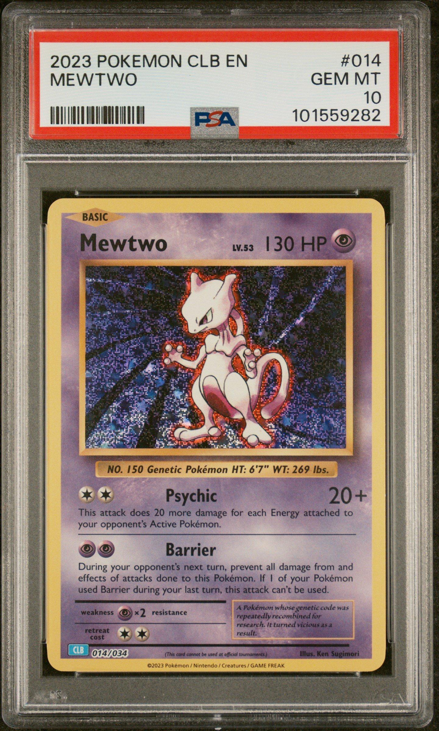 2023 Pokemon Clb-trading Card Game Classic Blastoise & Suicune Ex Deck 014 Mewtwo PSA