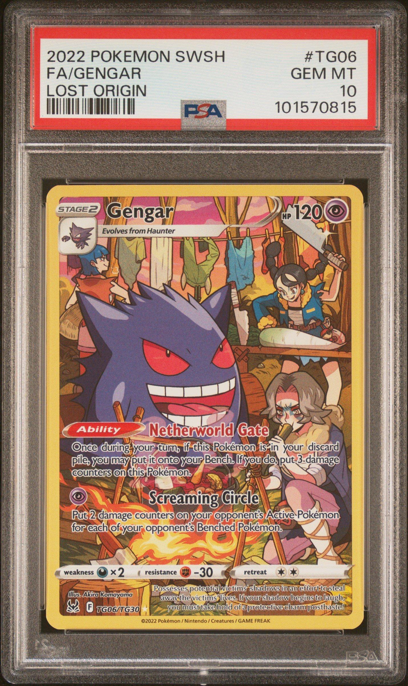 2022 Pokemon Sword & Shield Lost Origin Tg06 Full Art/gengar PSA
