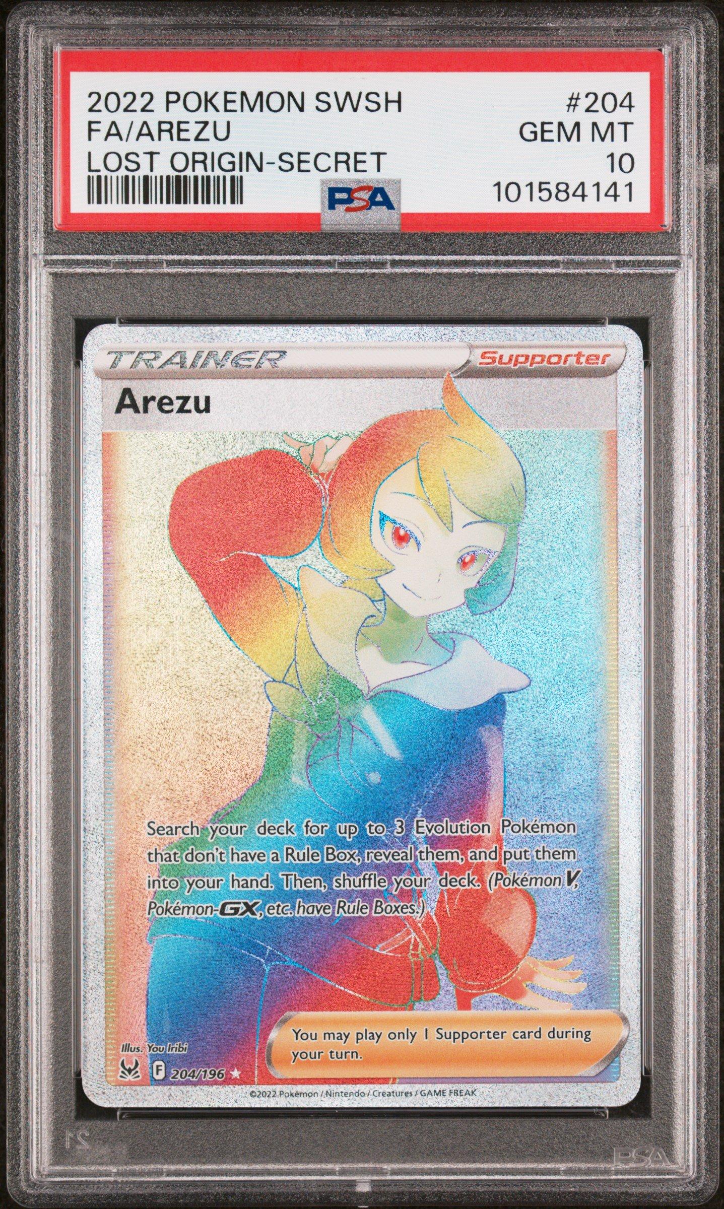 2022 Pokemon Sword & Shield Lost Origin 204 Full Art/arezu Secret PSA