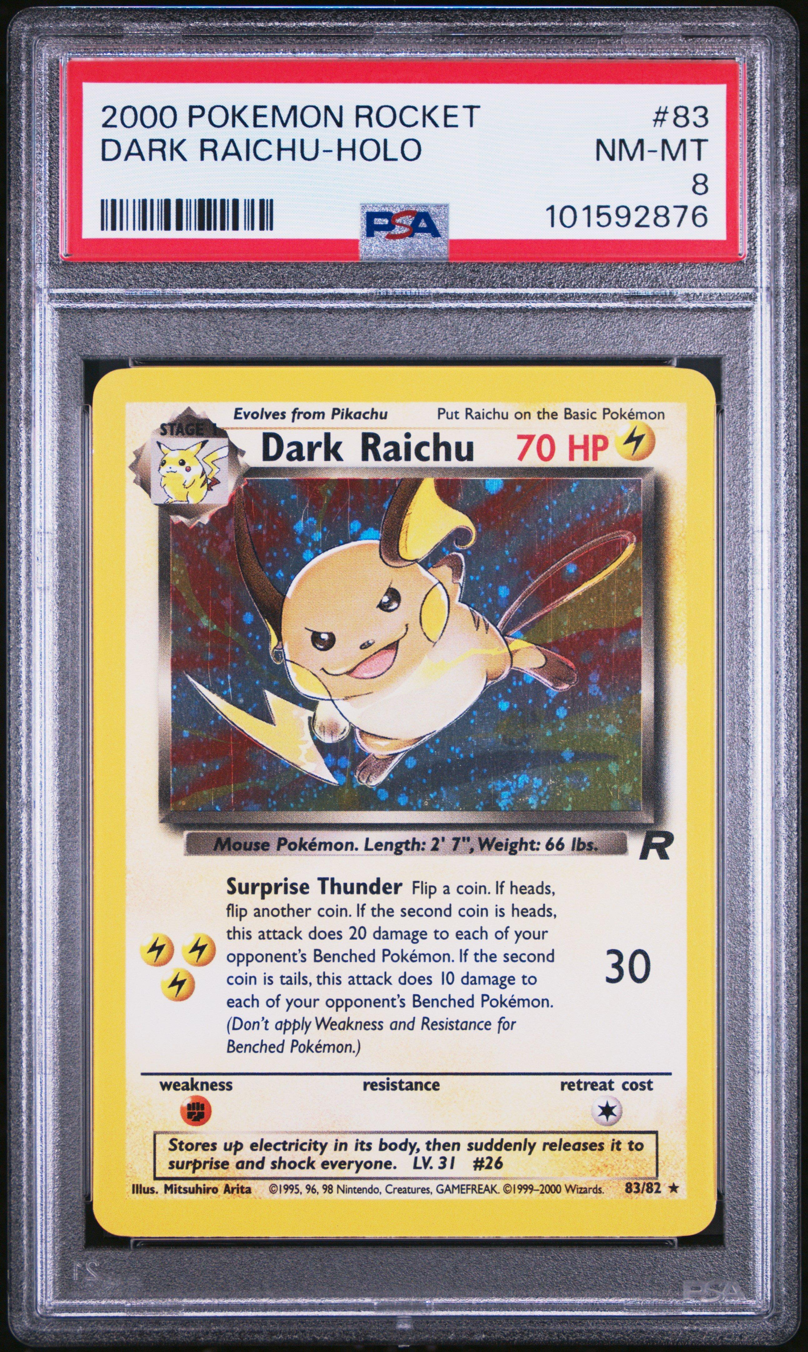 2000 Pokemon Rocket 83 Dark Raichu-holo PSA 8 Graded Card | GameStop