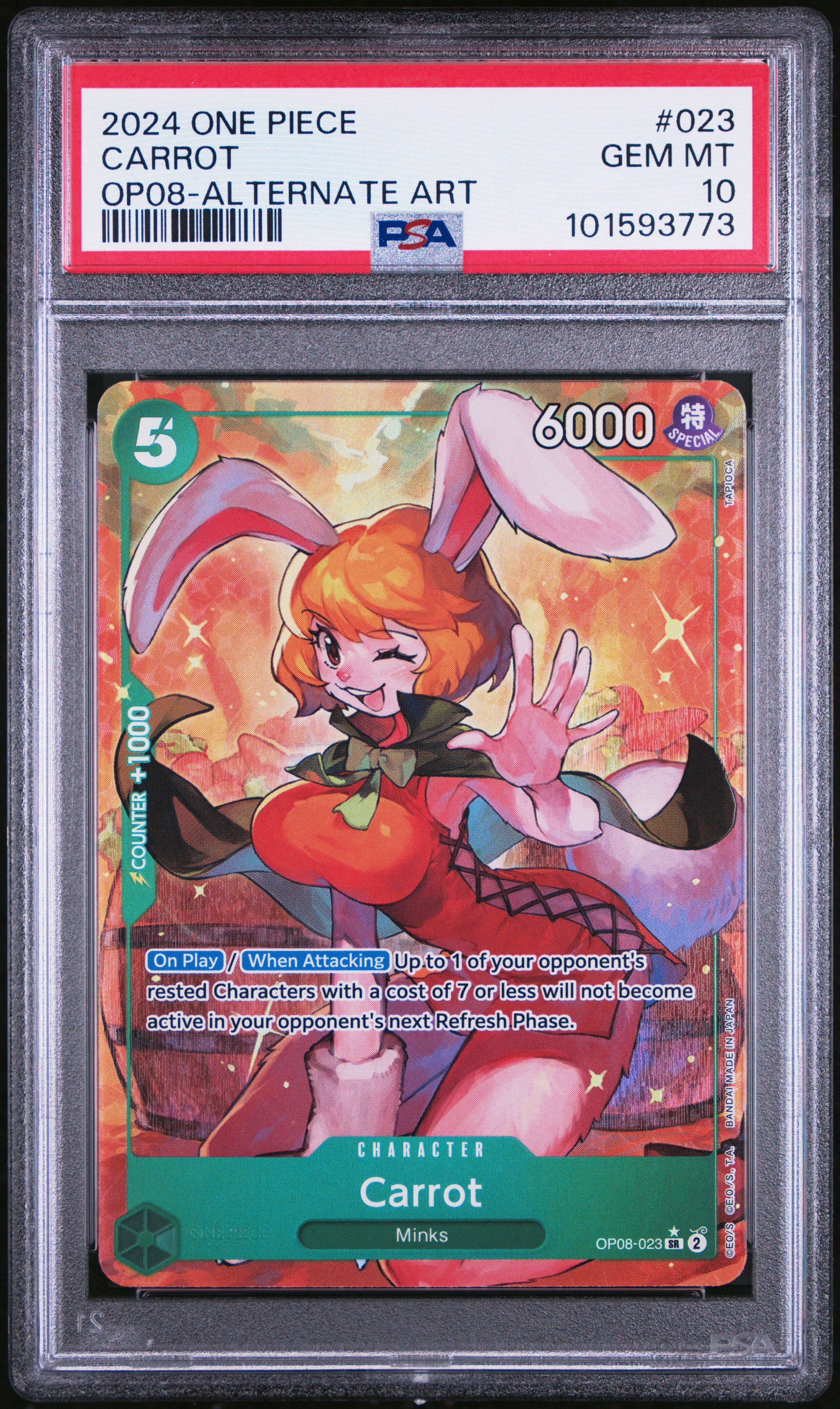 2024 One Piece Two Legends 023 Carrot Alternate Art PSA 10