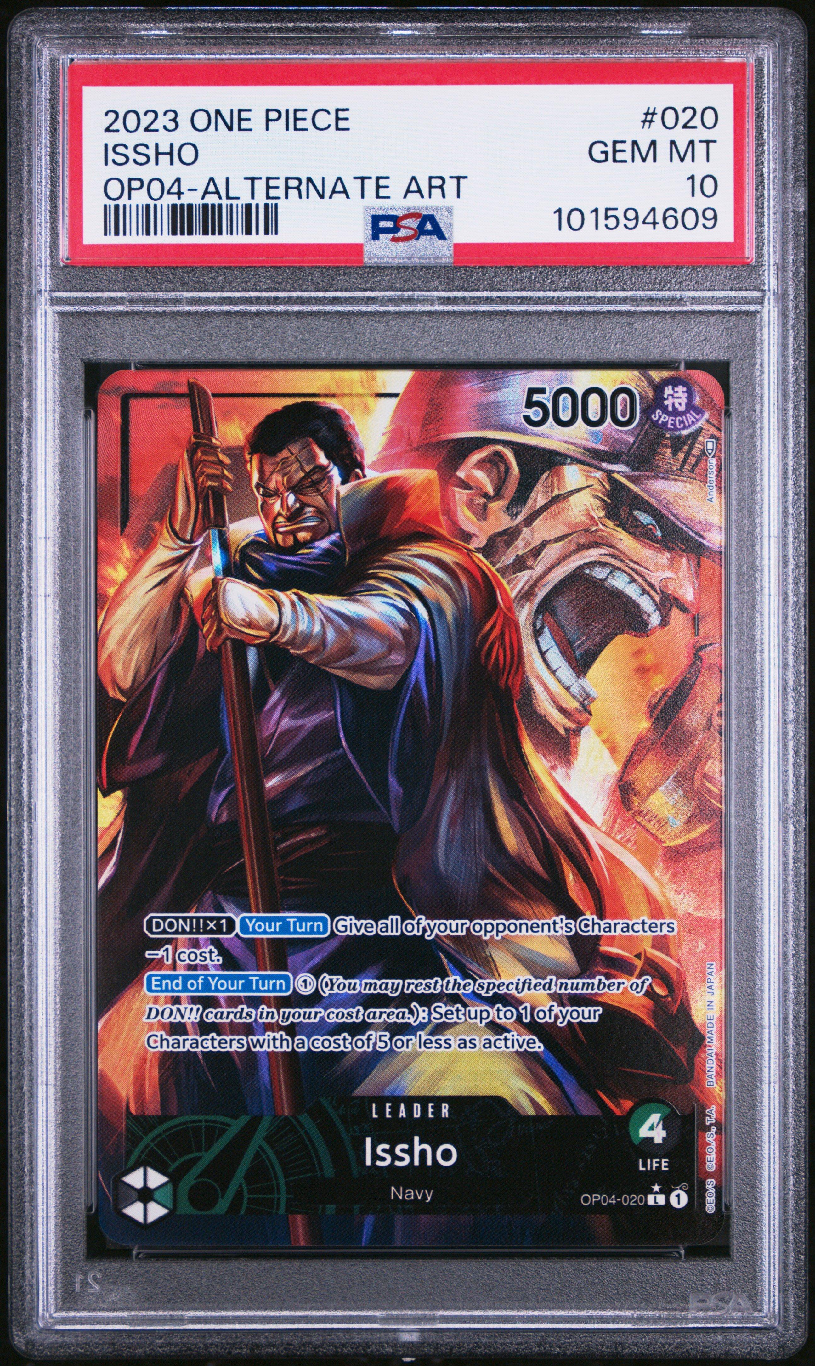 2023 One Piece Op04-kingdoms Of Intrigue 020 Issho Alternate Art PSA 10