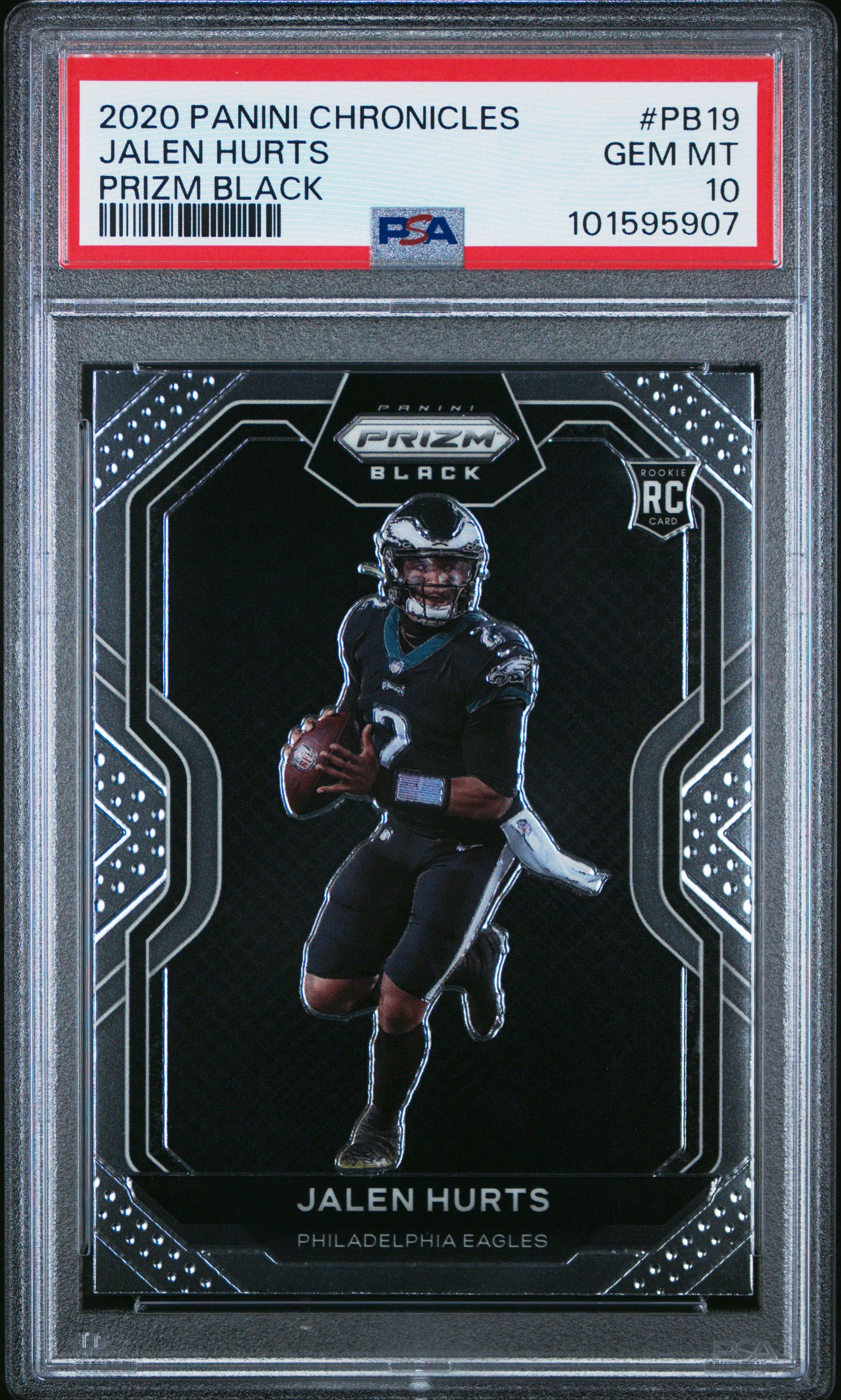 2020 Panini Chronicles Prizm Black Pb19 Jalen Hurts PSA