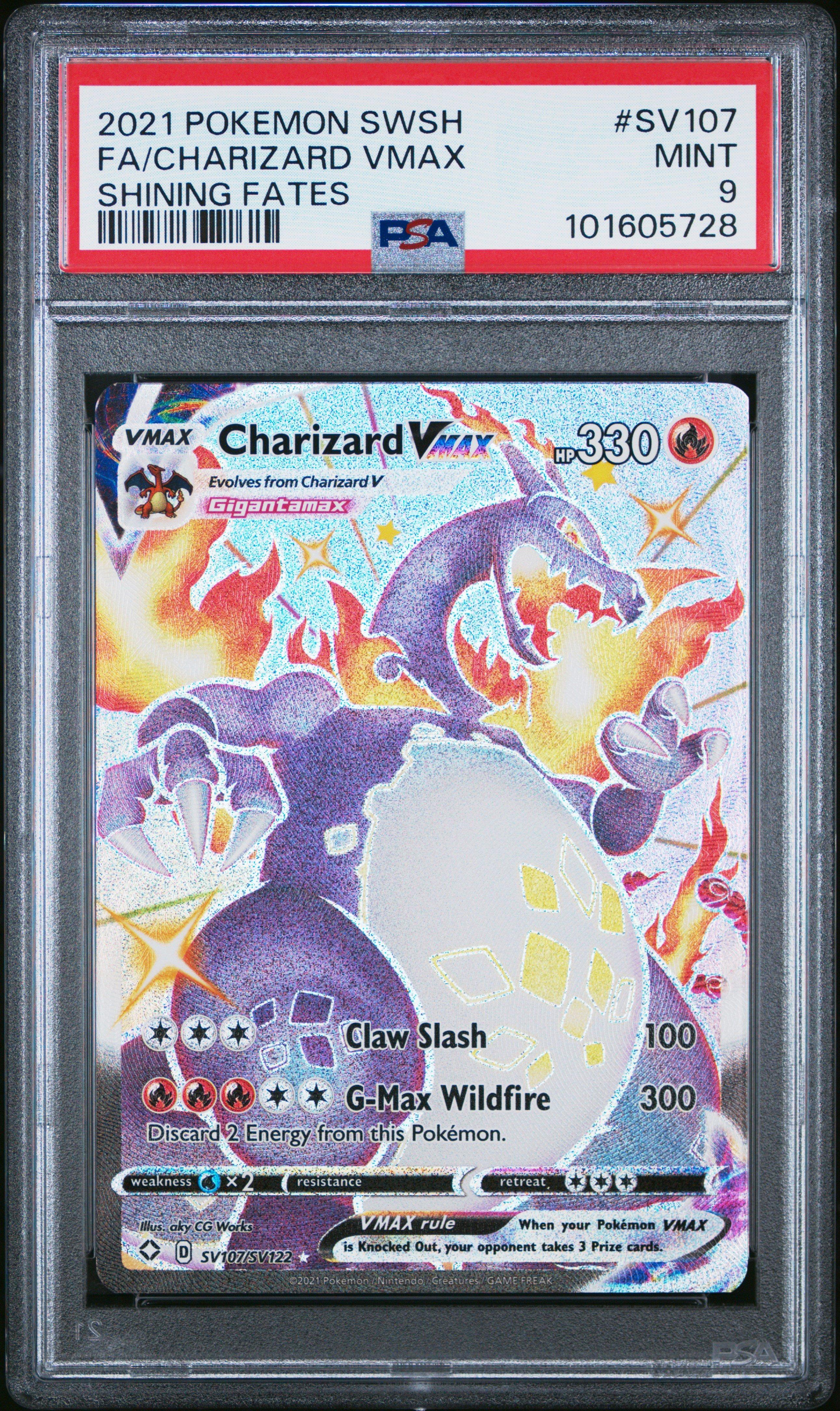 2021 Pokemon Sword & Shield Shining Fates Sv107 Full Art/charizard
