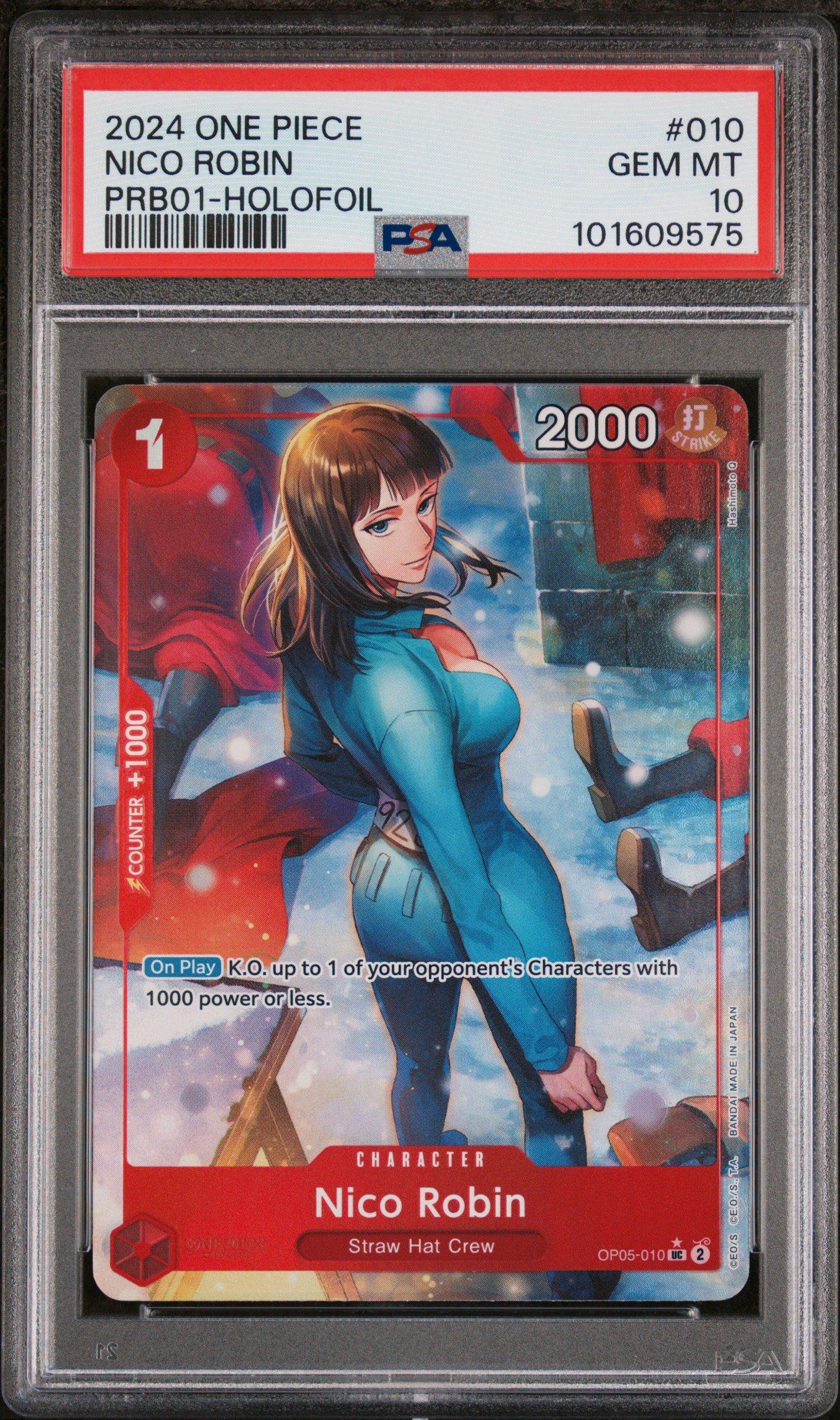 2024 One Piece Prb01-premium Booster -one Piece Card The Best- 010 Nico Robin Holofoil PSA 10