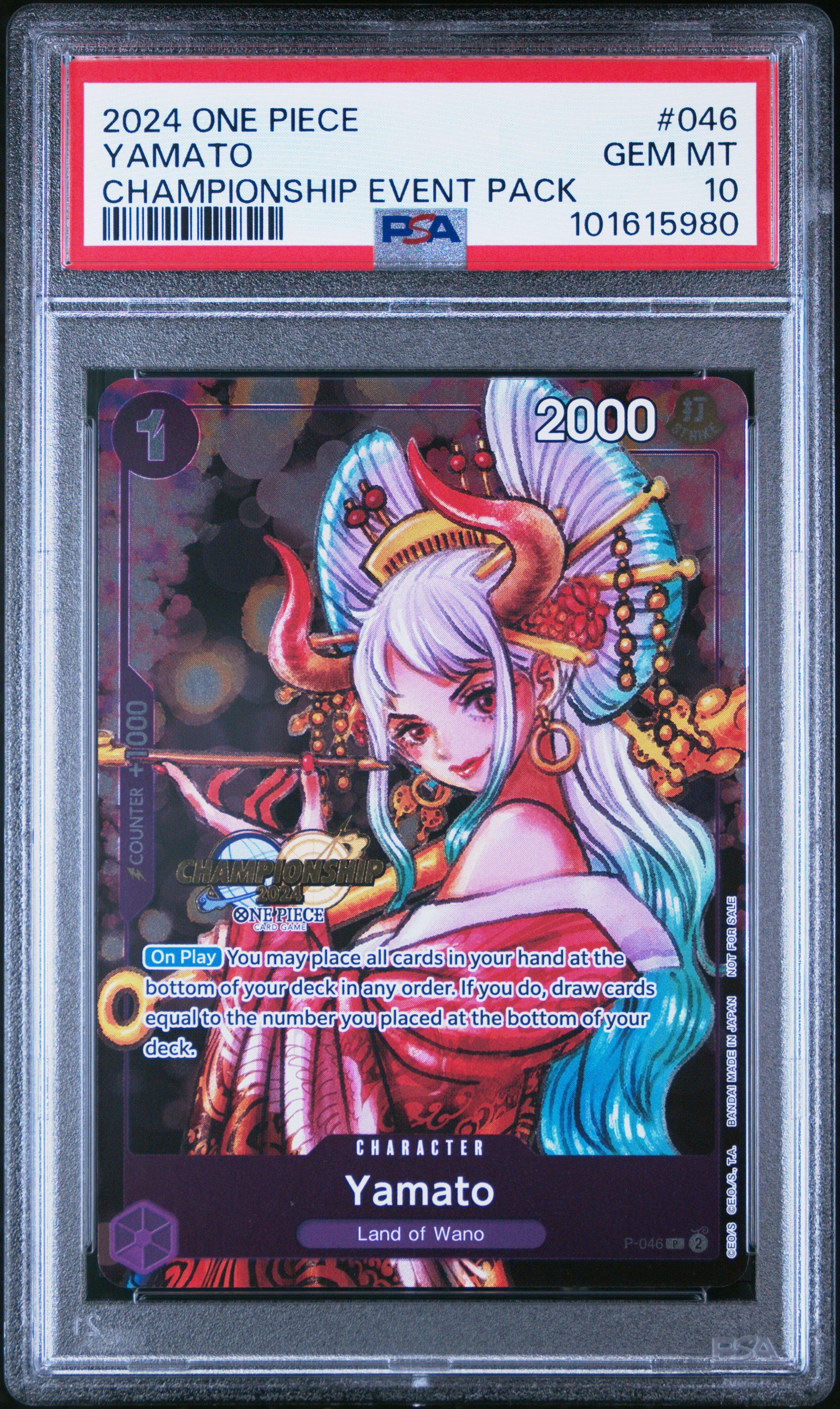 2024 One Piece Championship 2024 Event Pack 046 Yamato PSA 10