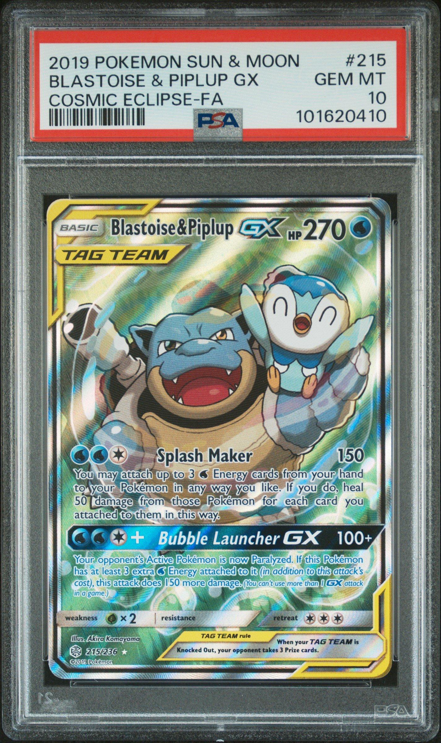 2019 Pokemon Sun & Moon Cosmic Eclipse 215 Full Art/blastoise