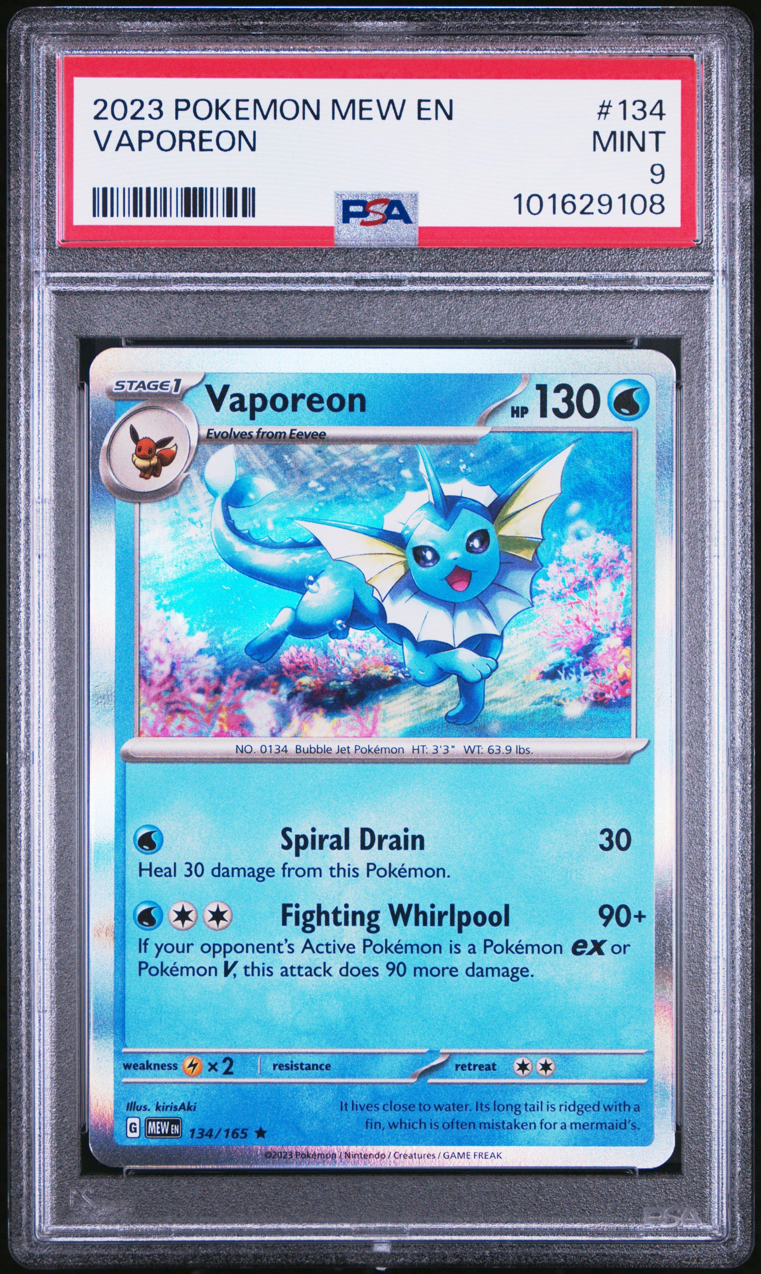 2023 Pokemon Mew En-151 134 Vaporeon PSA