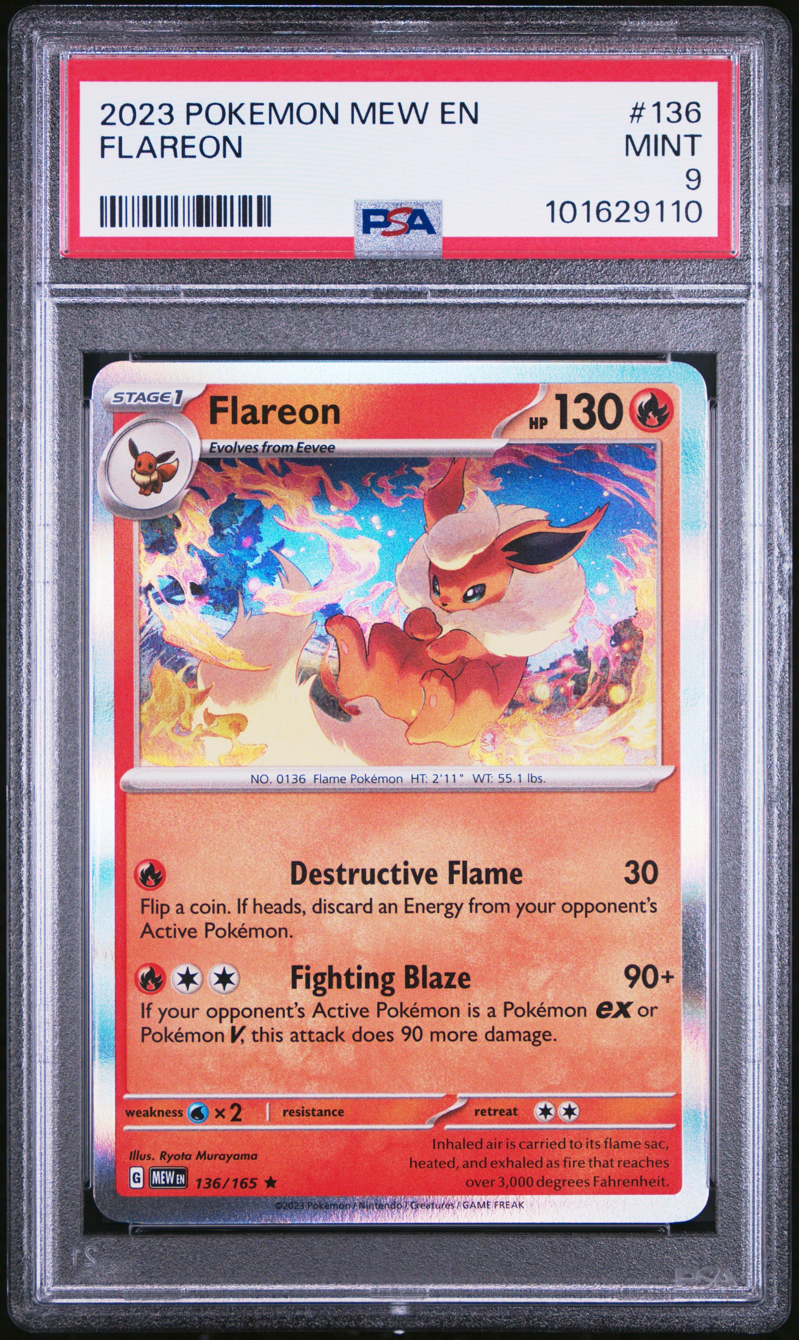 2023 Pokemon Mew En-151 136 Flareon PSA 9