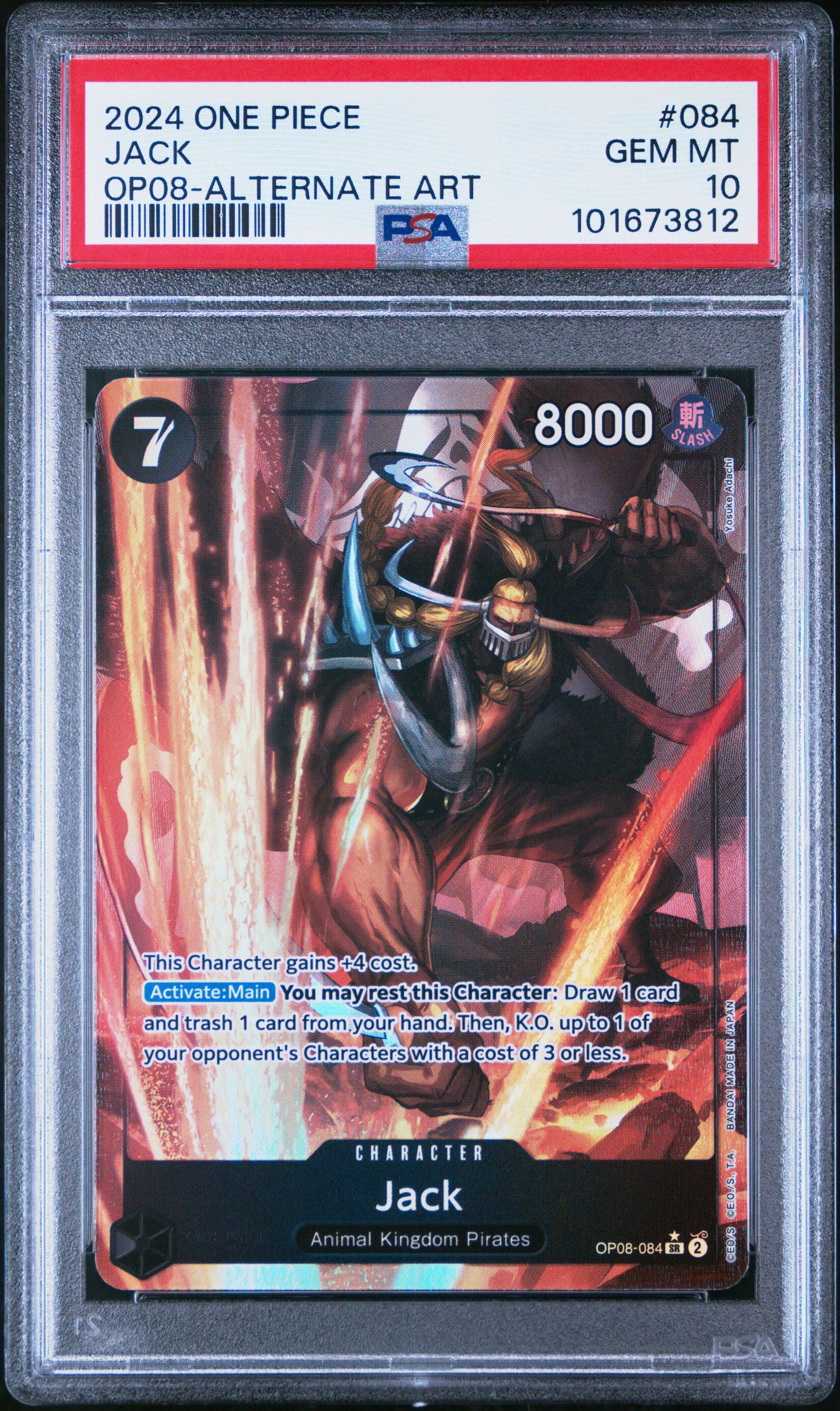2024 One Piece Op08-two Legends 084 Jack Alternate Art PSA 10