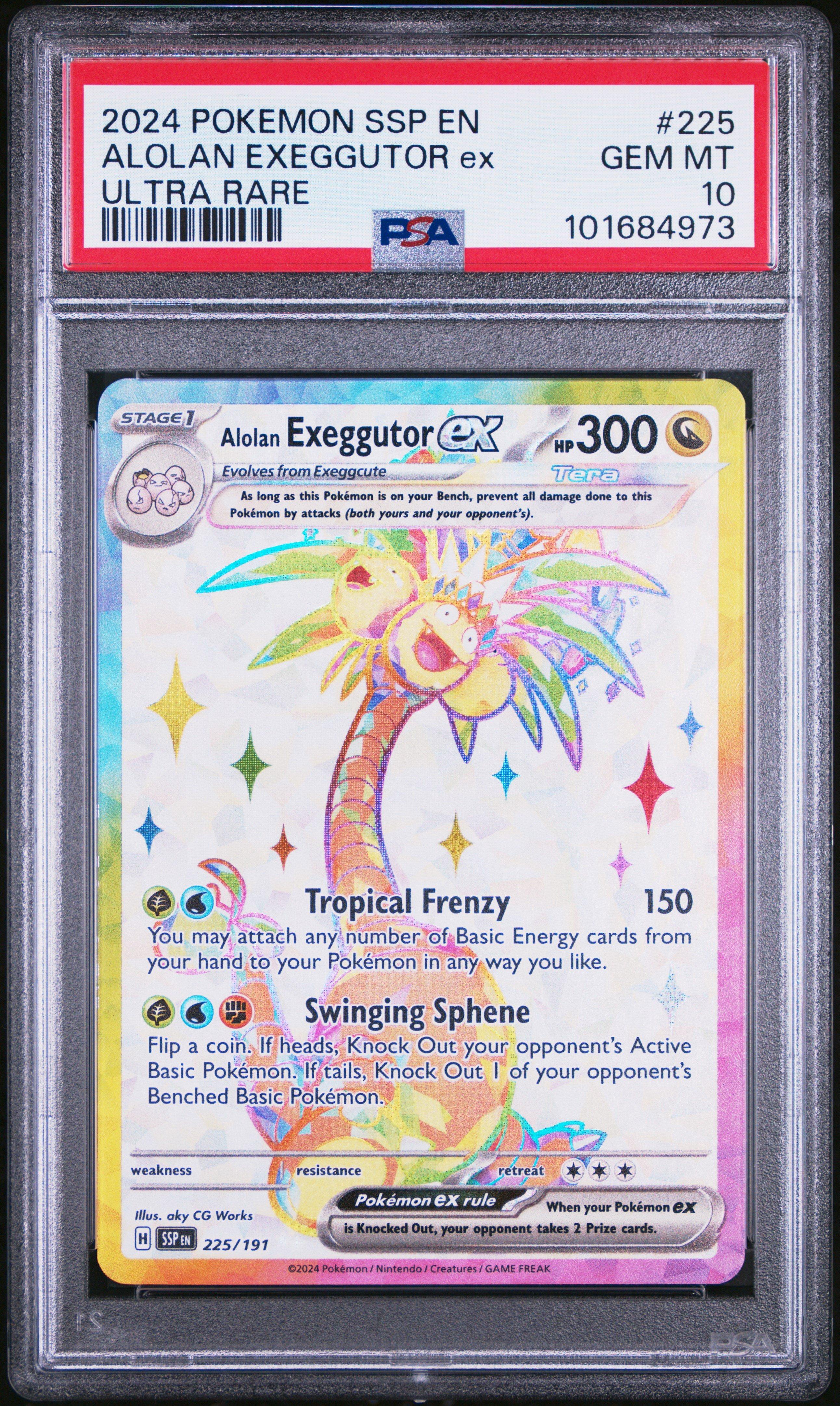 2024 Pokemon Ssp En-surging Sparks 225 Alolan Exeggutor Ex Ultra