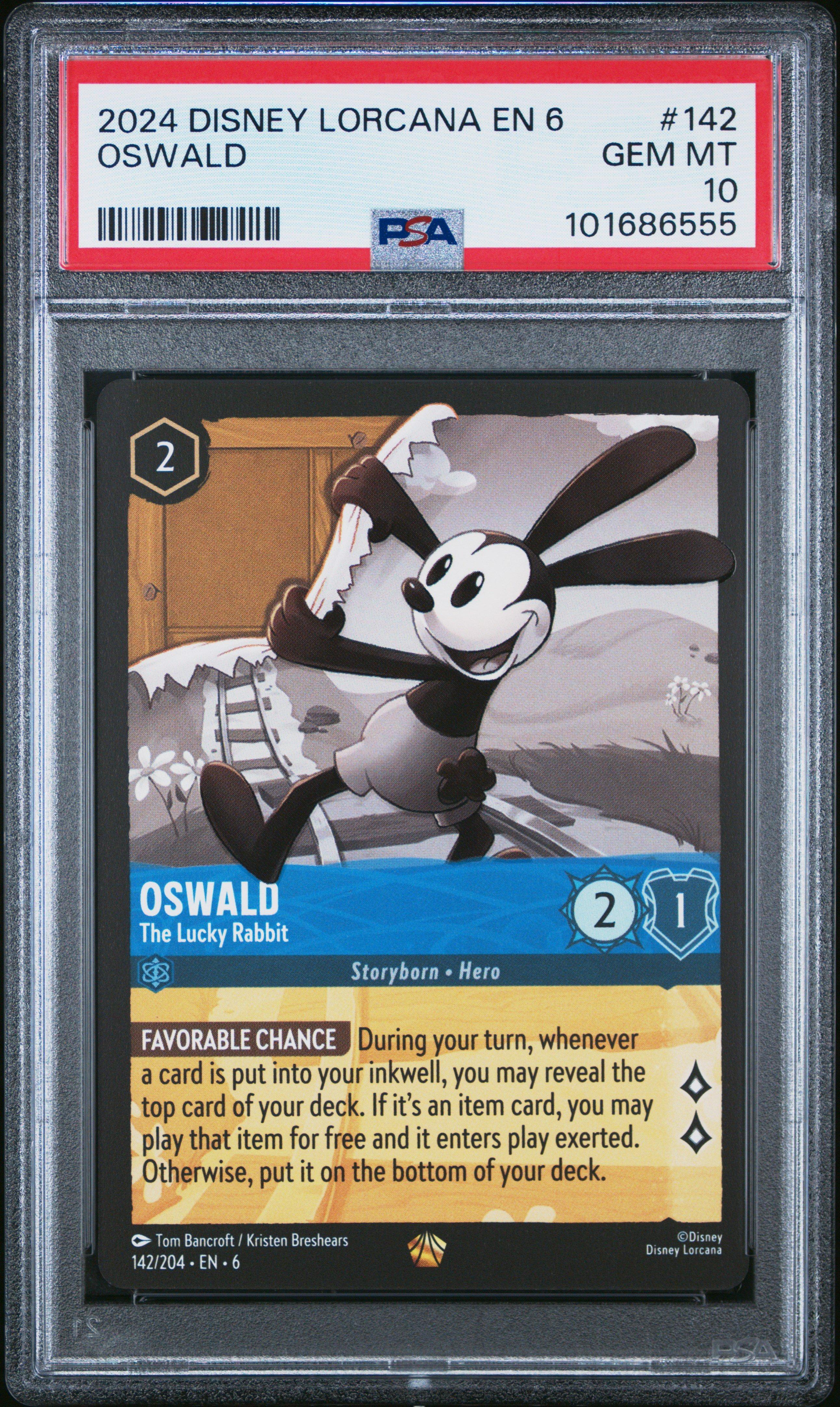 2024 Disney Lorcana En 6-azurite Sea 142 Oswald - The Lucky Rabbit