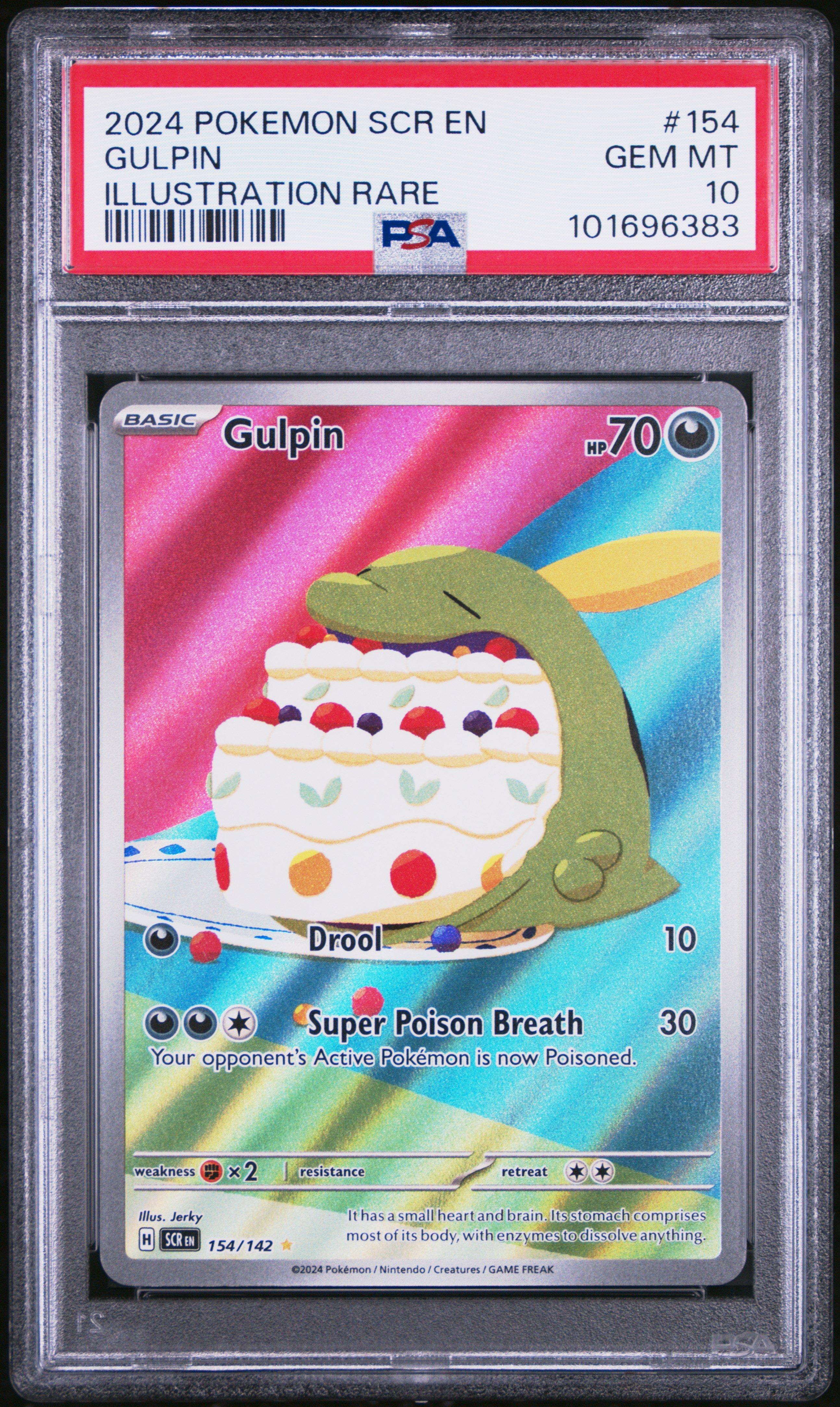 2024 Pokemon Scr En-stellar Crown 154 Gulpin Illustration Rare PSA