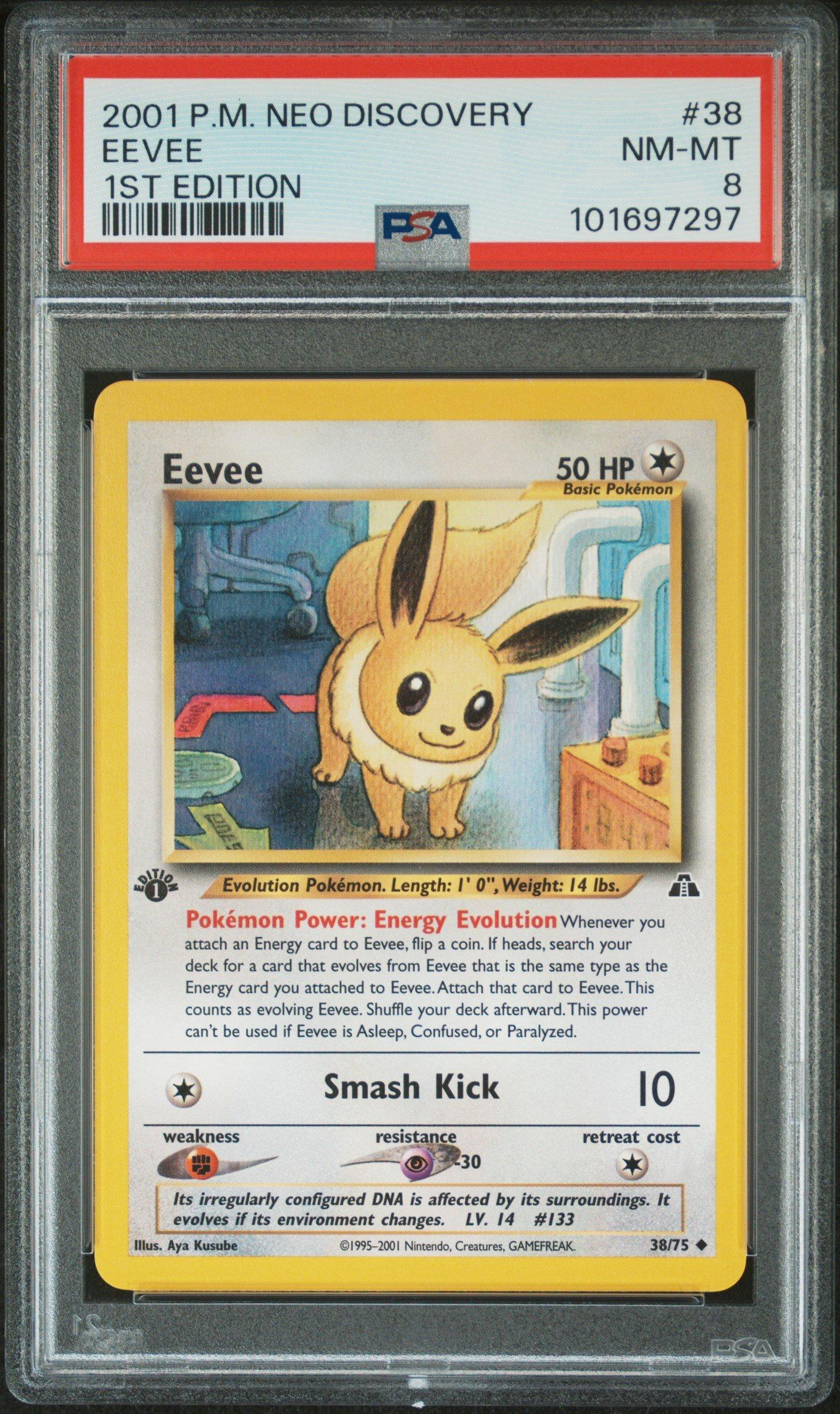 2001 Pokemon Neo Discovery 38 Eevee 1st Edition PSA