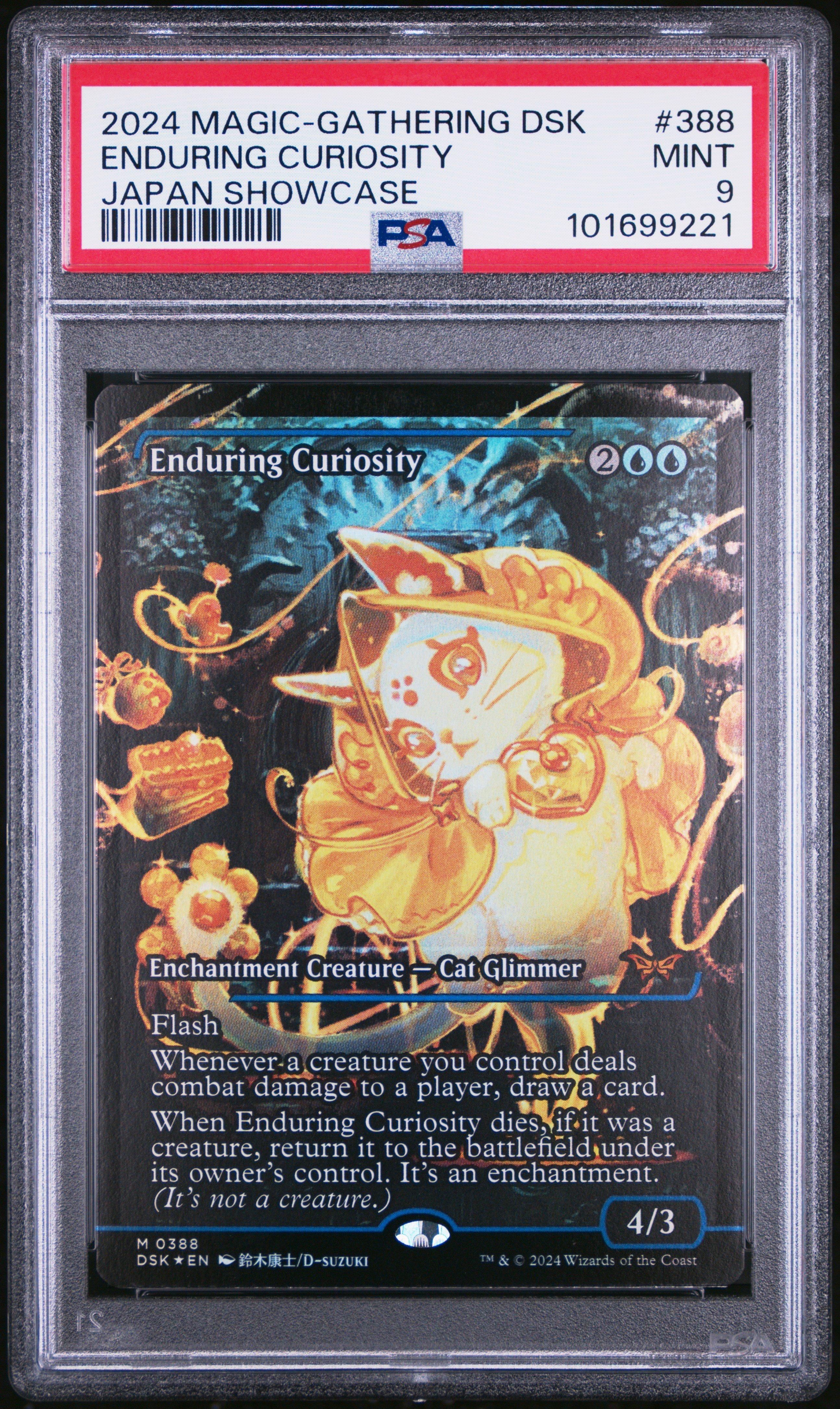 2024 Magic The Gathering Duskmourn: House Of Horror 388 Enduring Curiosity Japan Showcase PSA 9