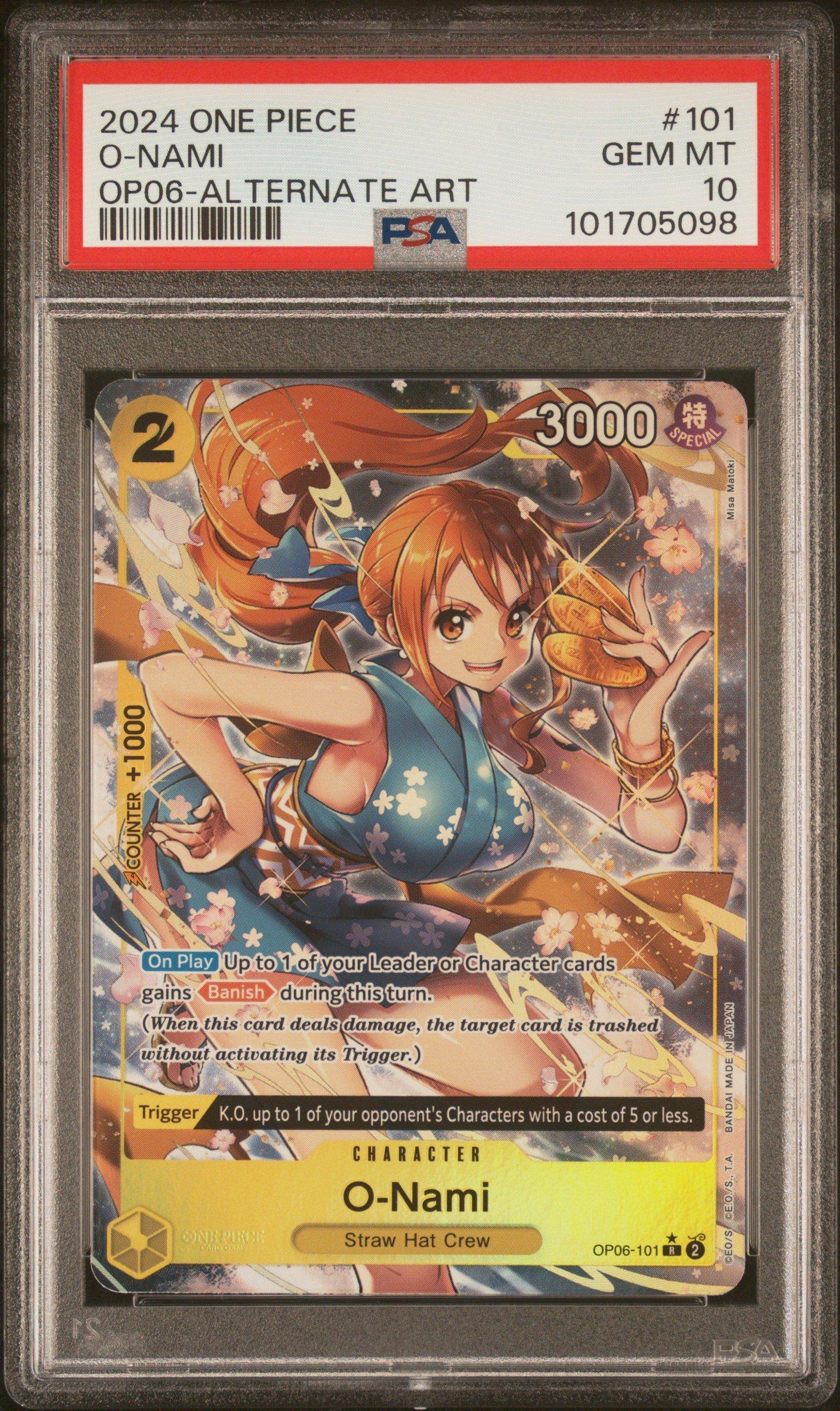 PSA 10 O-Nami SP ONE PIECE Card OP07 OP06-101 500 Years In