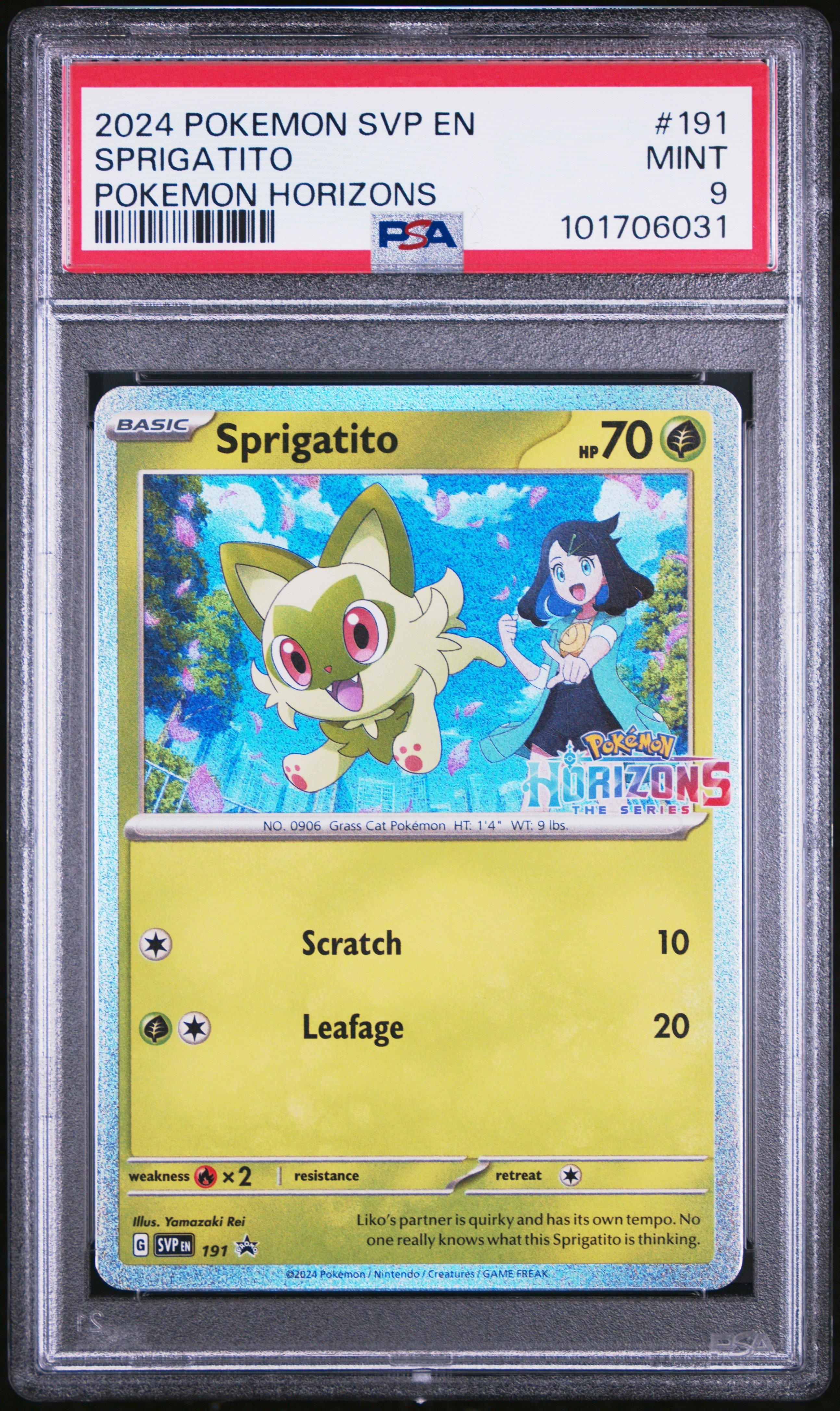 2024 Pokemon Svp En-sv Black Star Promo 191 Sprigatito Pokemon Horizons PSA