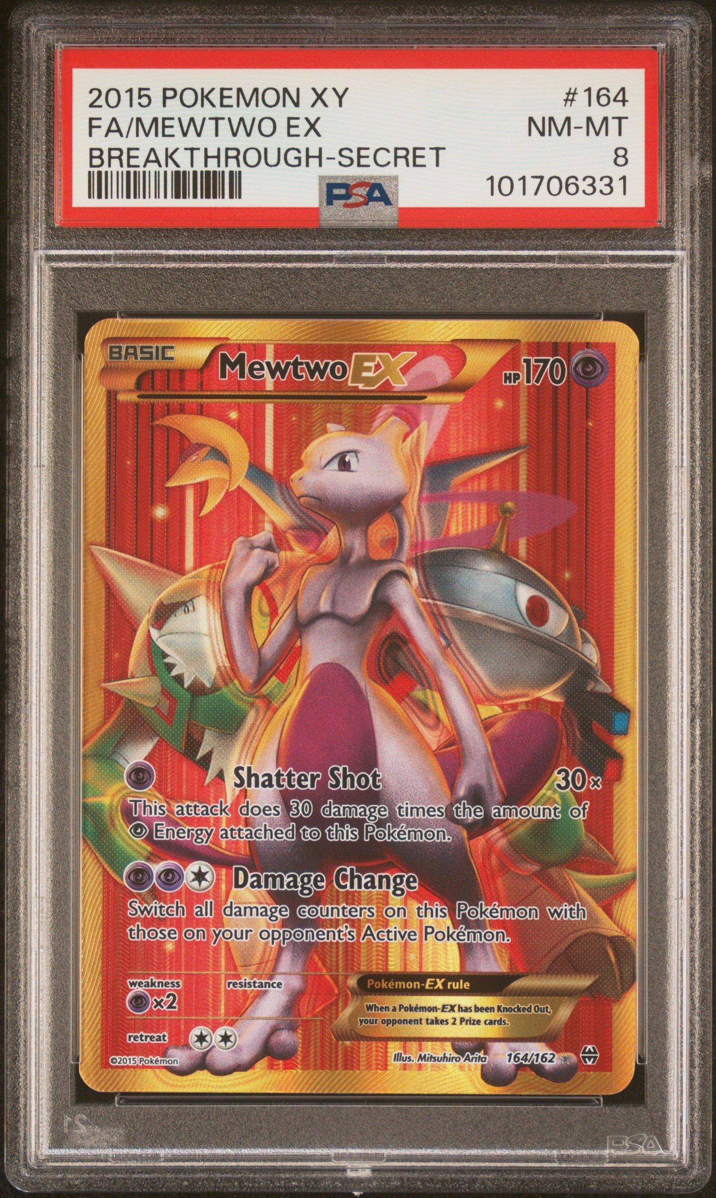 2015 Pokemon Xy Breakthrough 164 Full Art/mewtwo Ex Secret