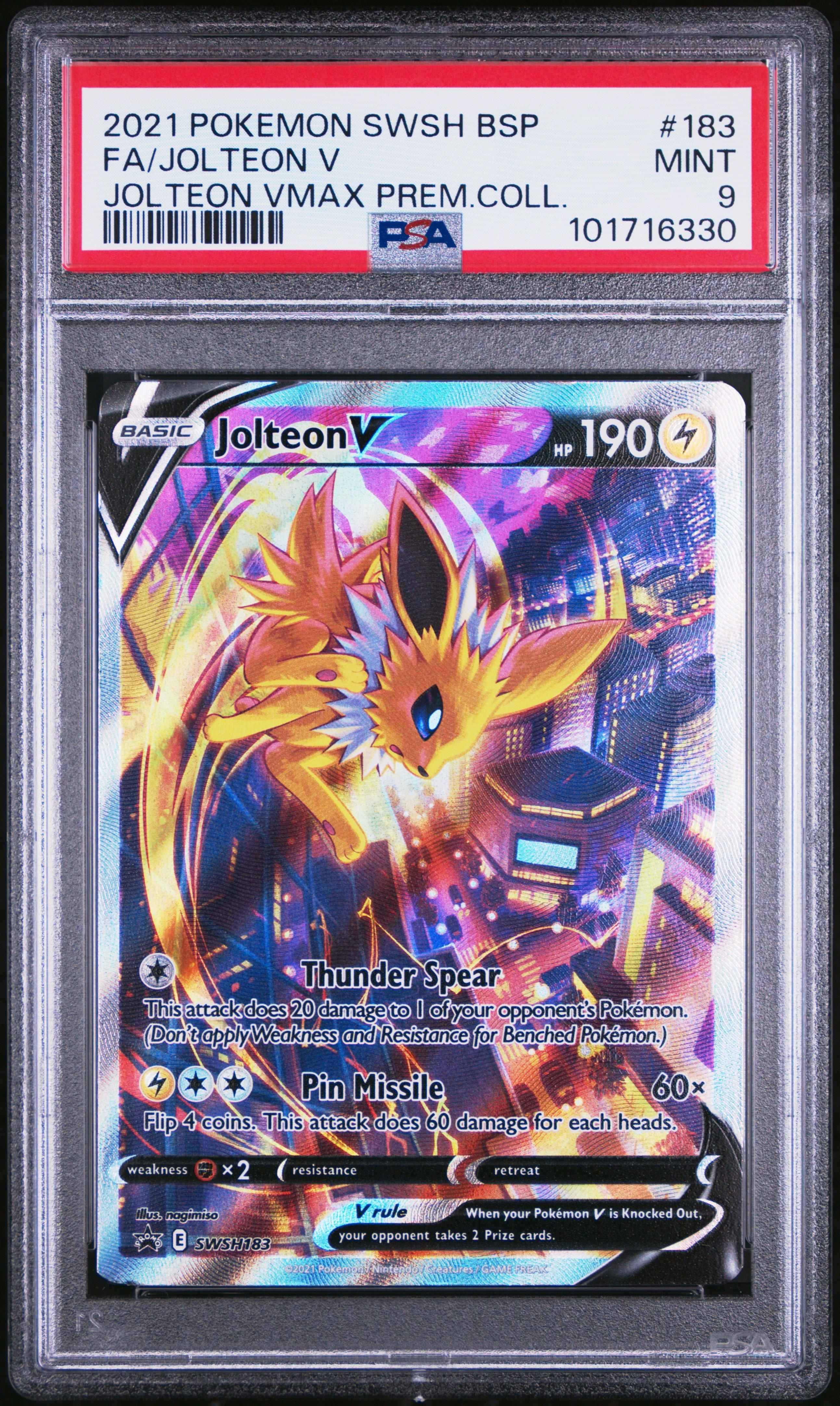 2021 Pokemon Swsh Black Star Promo 183 Full Art/jolteon V Jolteon Vmax  Premium Collection PSA 9 Graded Card | GameStop