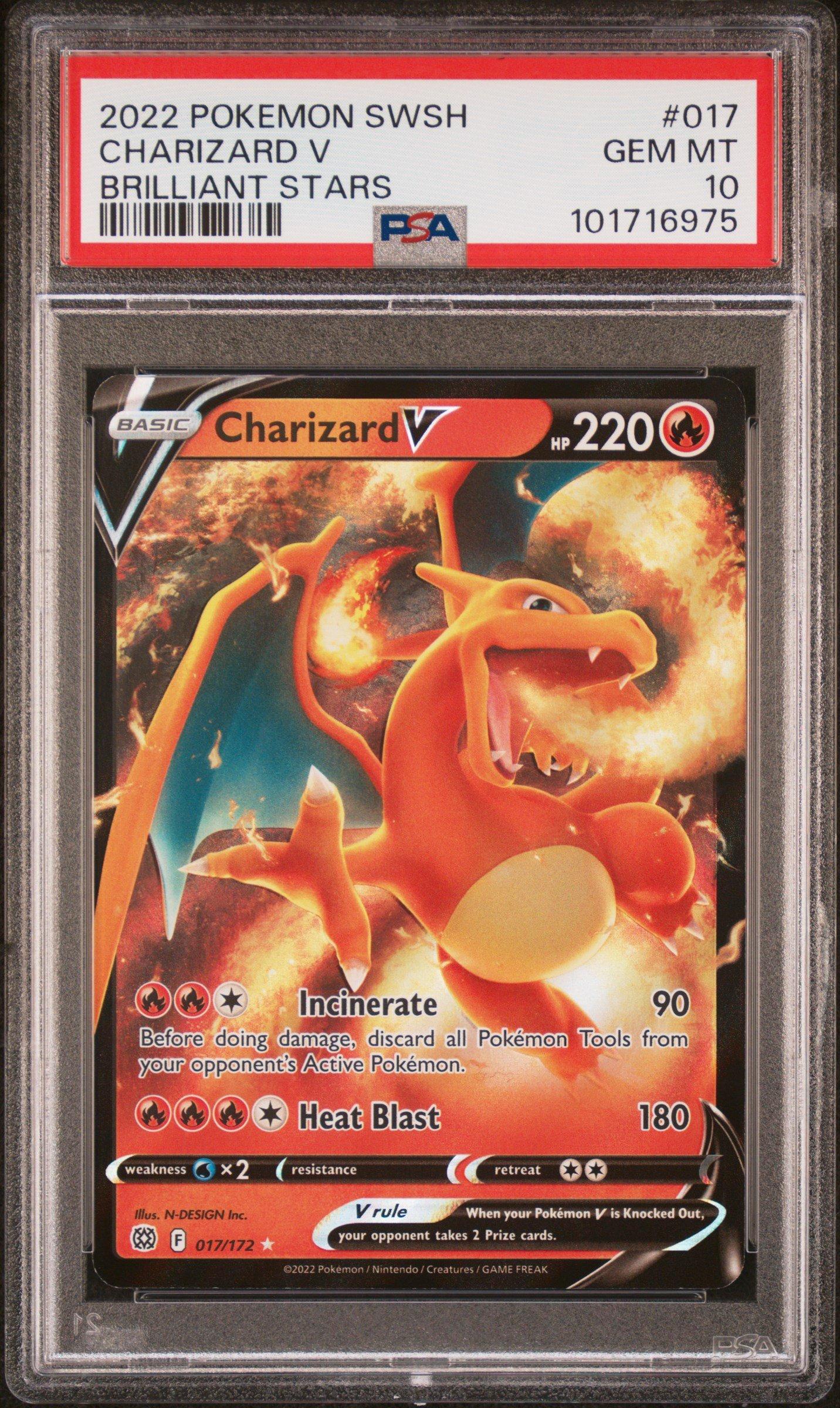 charizard pokemon card brilliant stars VSTAR Rainbow 174/172 CGC 9  TBC Games These cards are freshly removed from packs 2022 Pokemon Sword & Shield