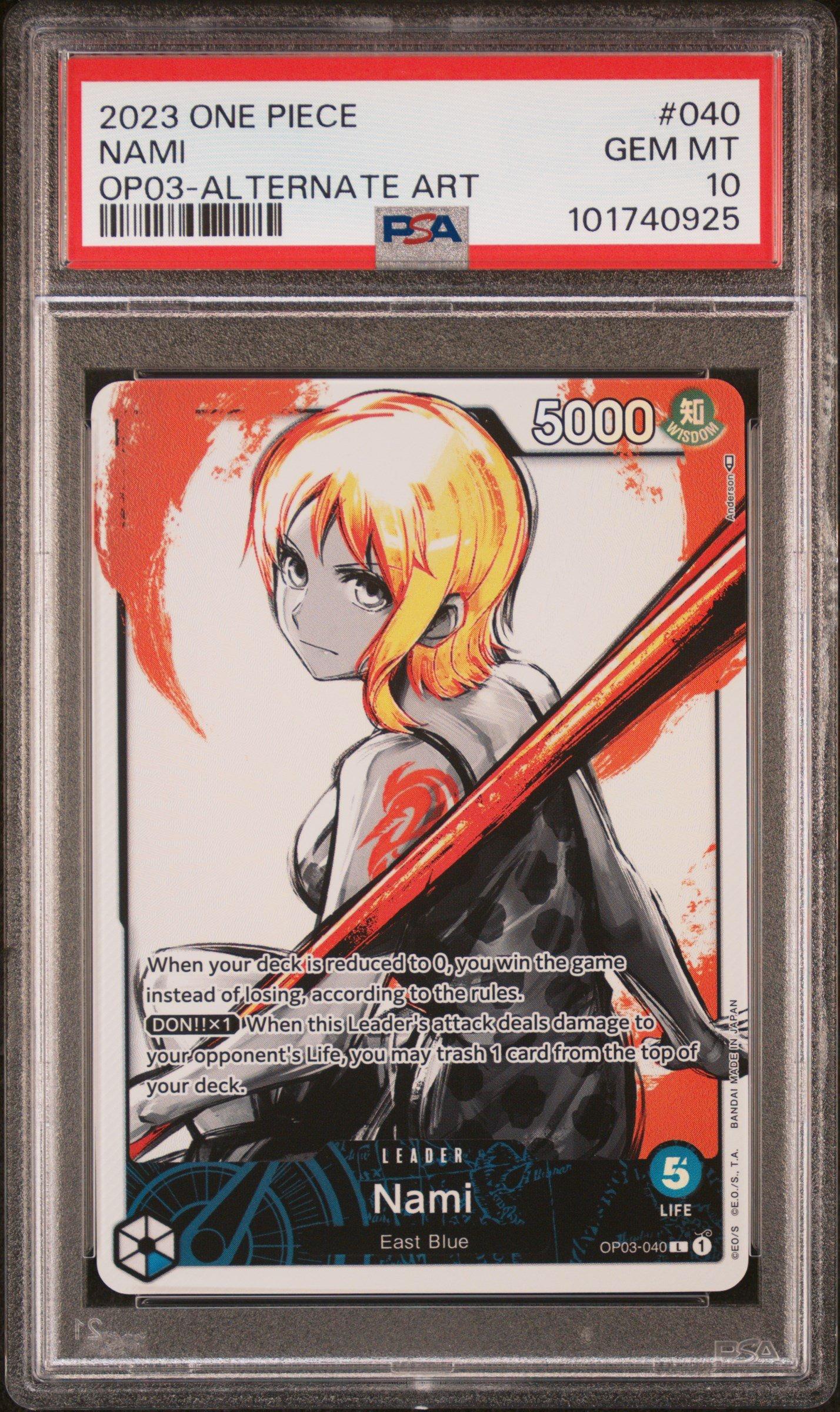 2023 One Piece Op03-pillars Of Strength 040 Nami Alternate Art PSA