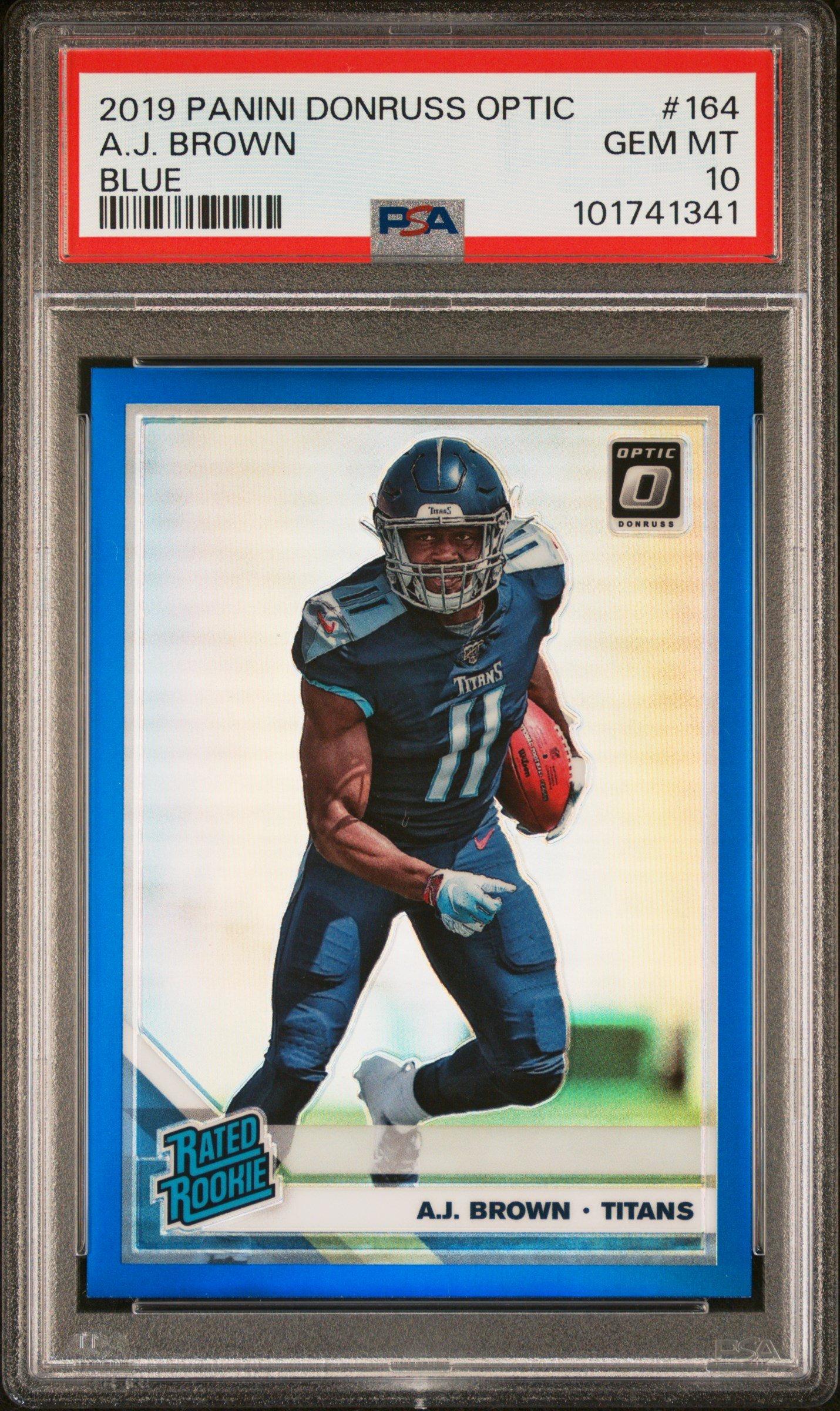 2019 Panini Donruss Optic 164 A.j. Brown Blue PSA 10