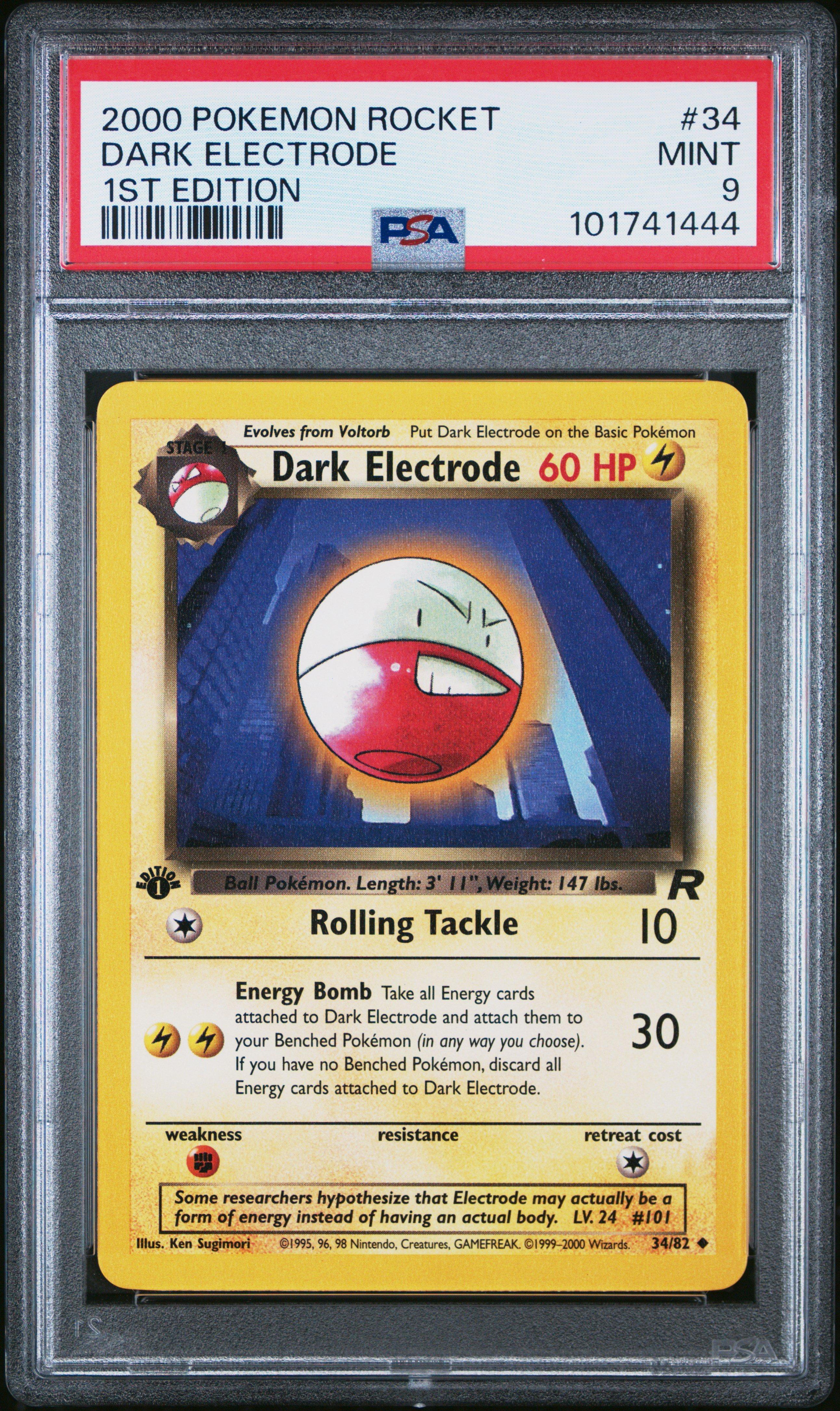 2000 Pokemon Rocket 34 Dark Electrode 1st Edition PSA 9