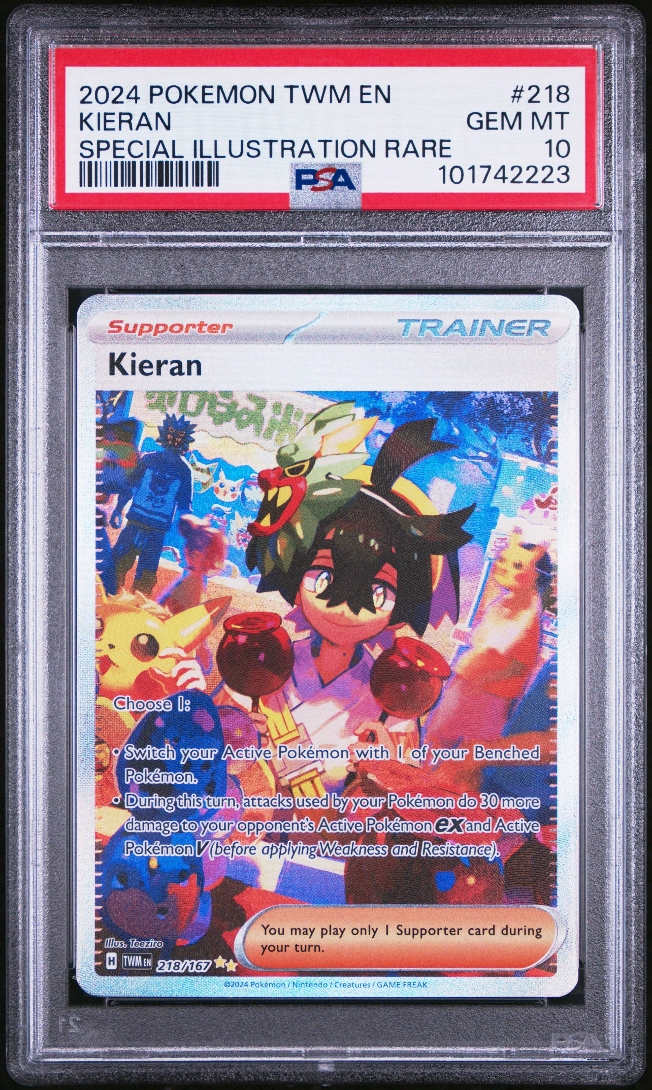 ワイト　プリズマPSA10 2024 Pokemon Twm En-twilight Masquerade 218 Kieran Special