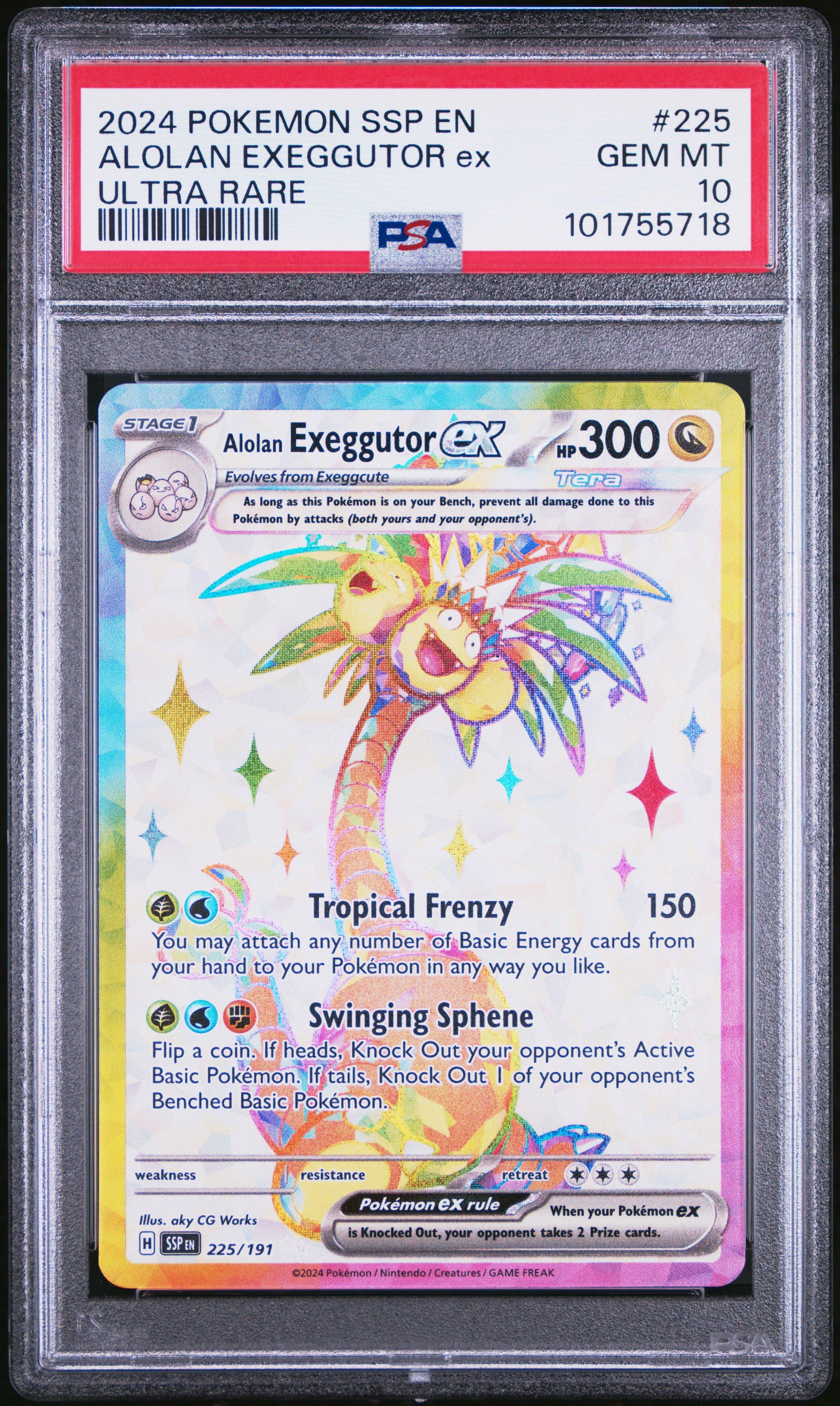 2024 Pokemon Ssp En-surging Sparks 225 Alolan Exeggutor Ex Ultra