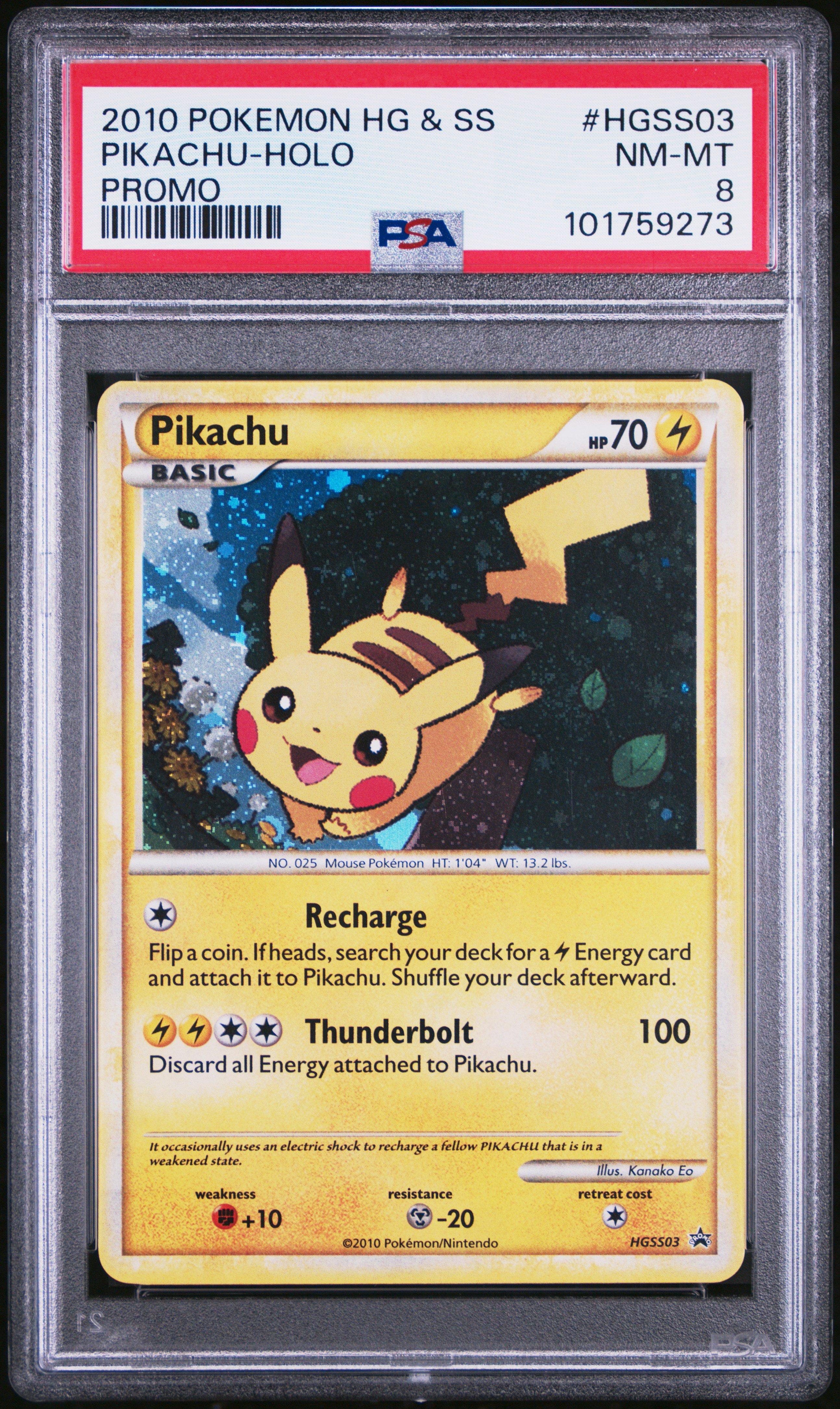 2010 Pokemon Heartgold & Soulsilver Promo Hgss03 Pikachu-holo PSA 8
