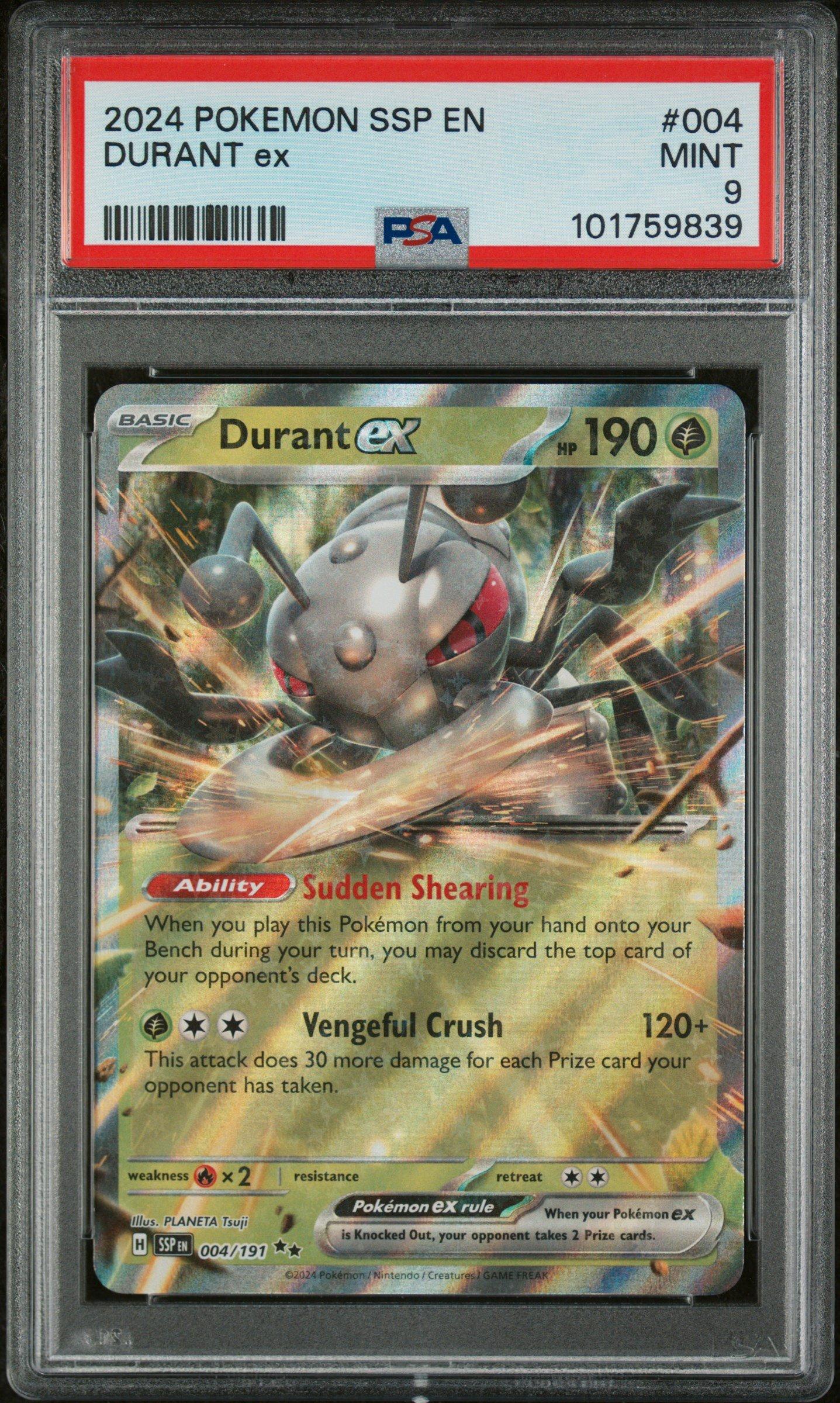 2024 Pokemon Ssp En-surging Sparks 004 Durant Ex PSA