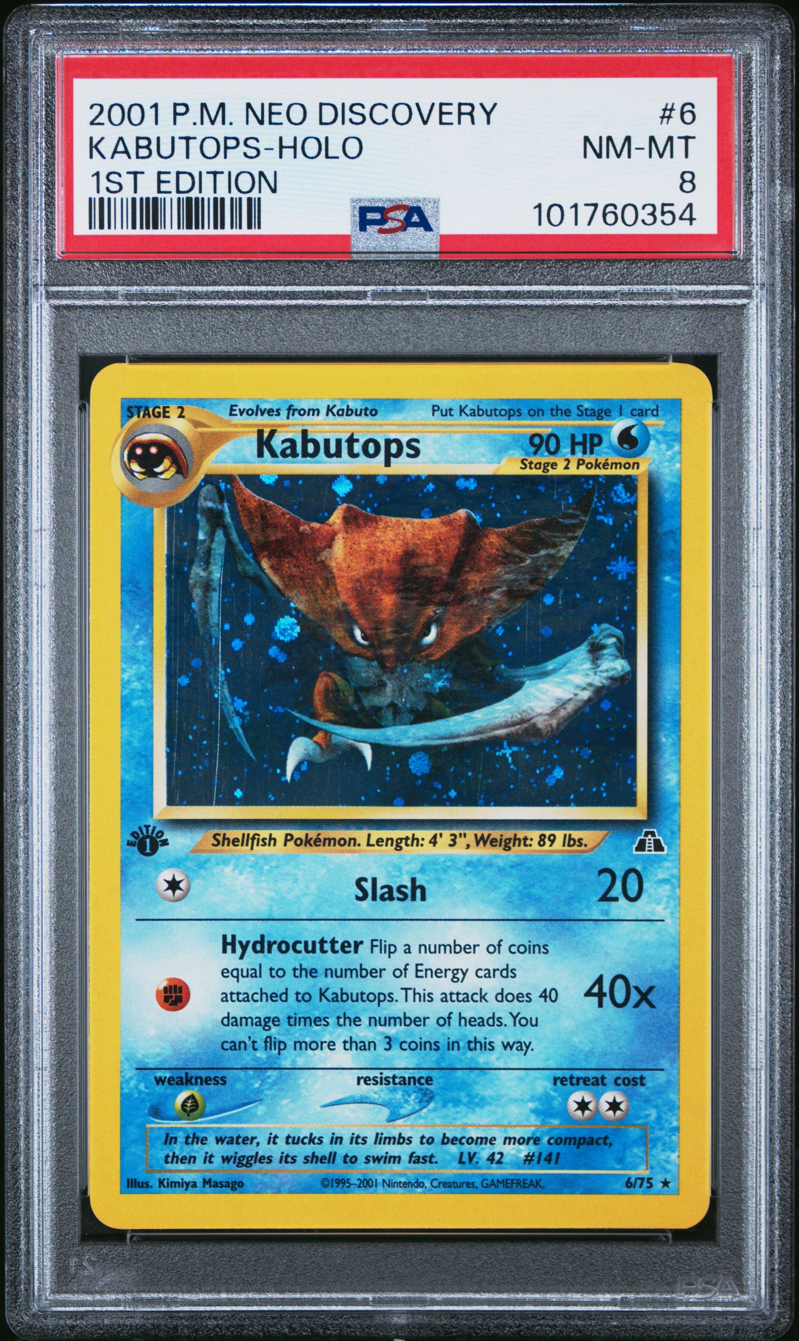 2001 Pokemon Neo Discovery 6 Kabutops-holo 1st Edition PSA 8