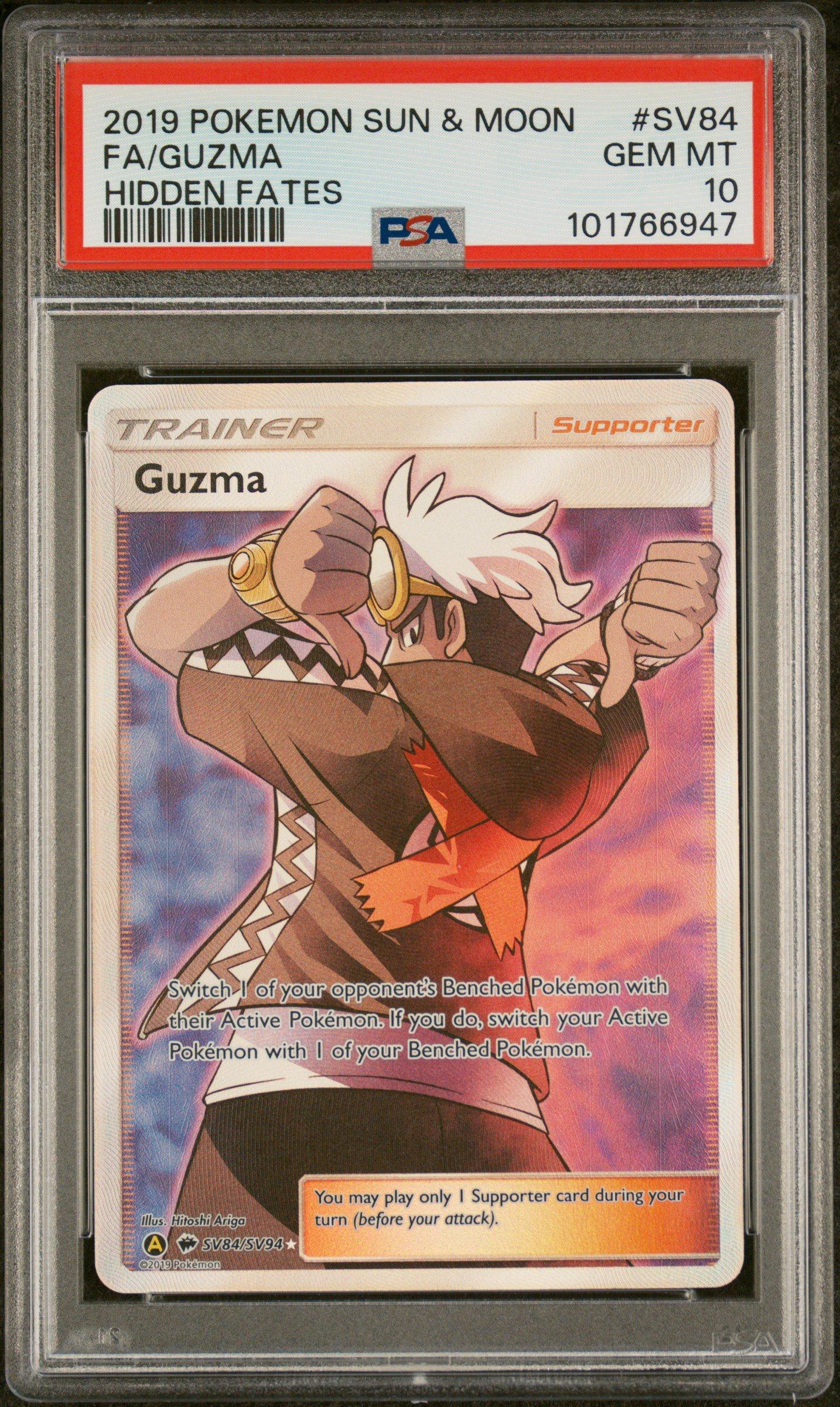 2019 Pokemon Sun & Moon Hidden Fates Sv84 Full Art/guzma PSA 10 Graded Card  | GameStop