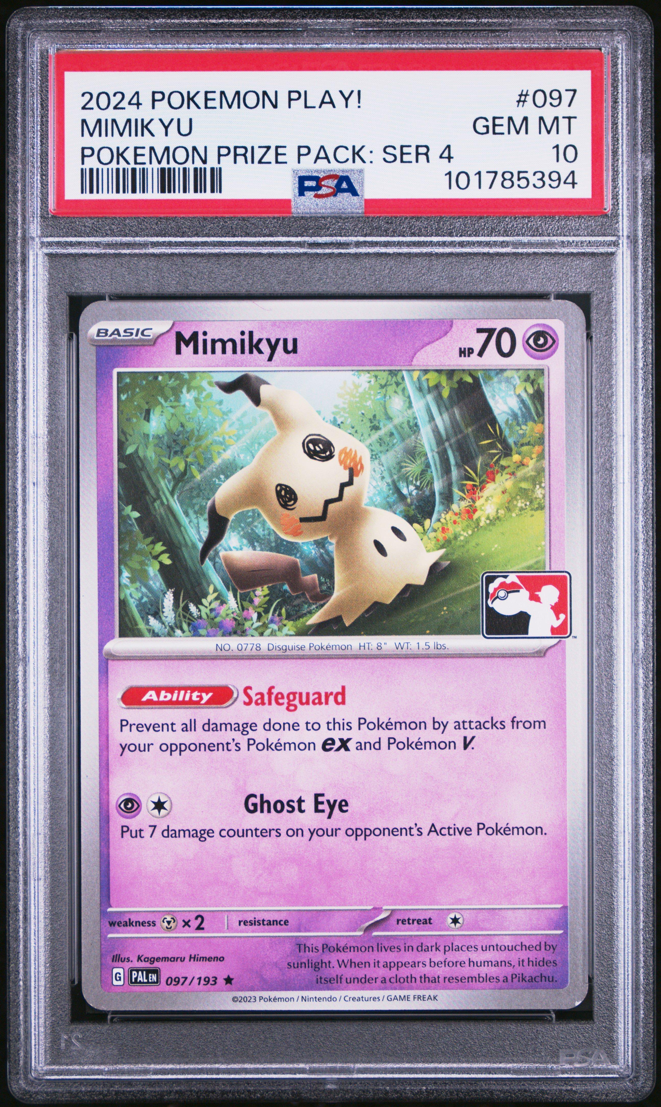 2024 Pokemon Play! Pokemon Prize Pack: Series 4 097 Mimikyu PSA 10