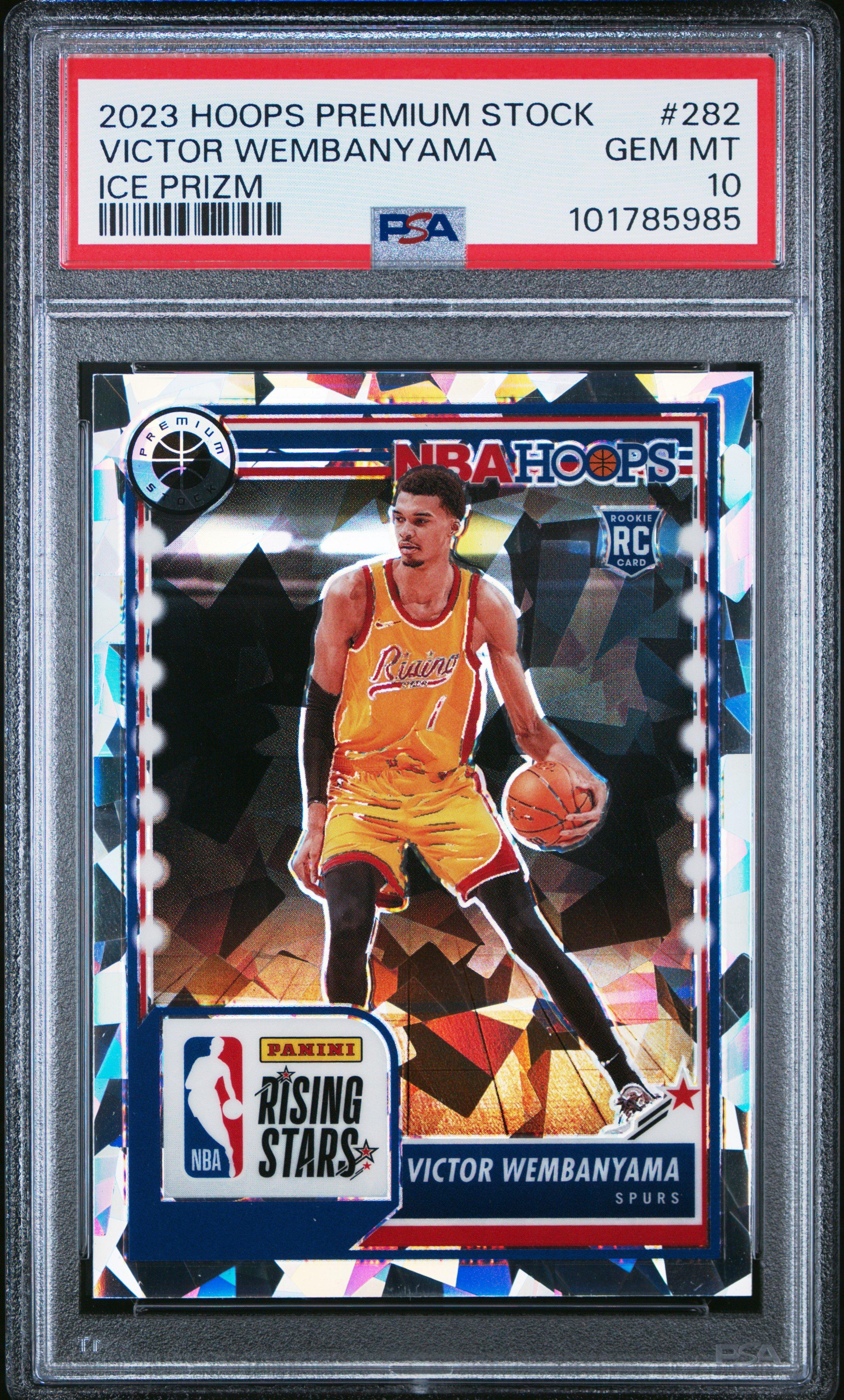 2023 Panini Hoops Premium Stock Victor Wembanyama Ice Prizm PSA