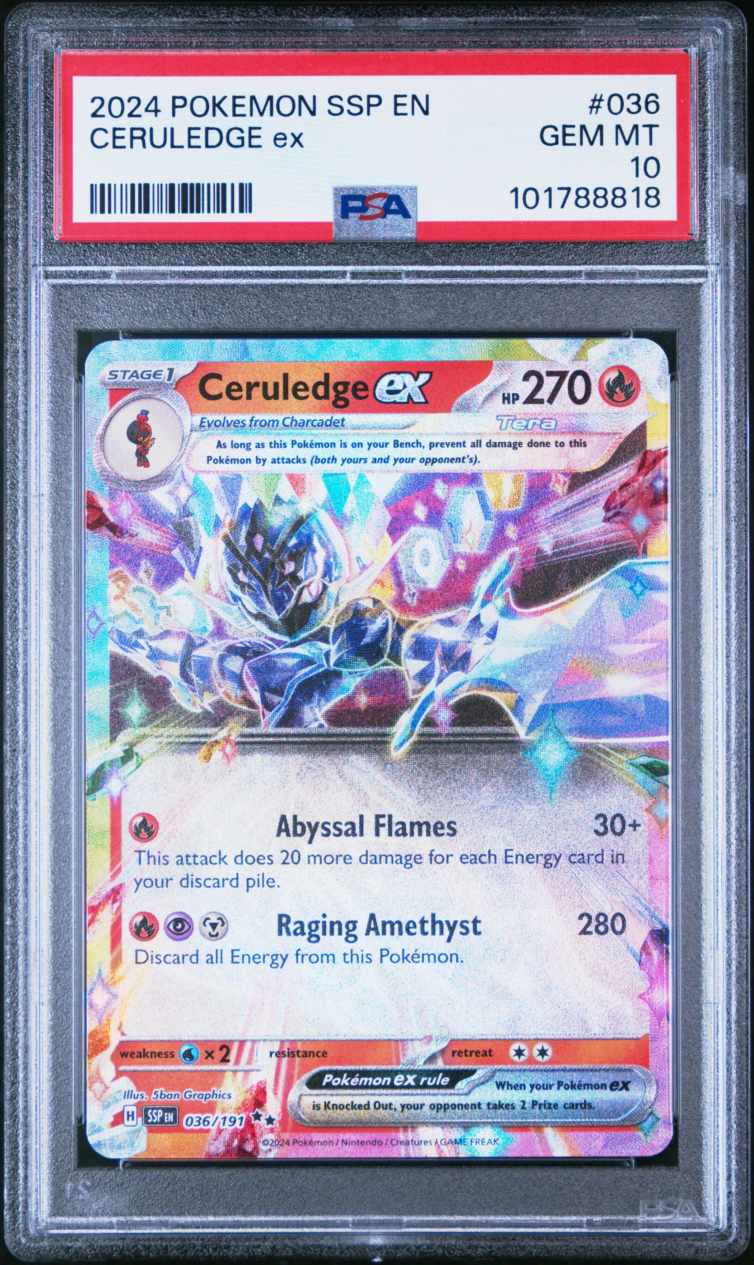 ceruledge ex pokemon card CardCERULEDGE EXSAR(203/187) (SV8a) Japanese PSA10  Fandom Tokyo 2024 Pokemon Ssp En-surging Sparks